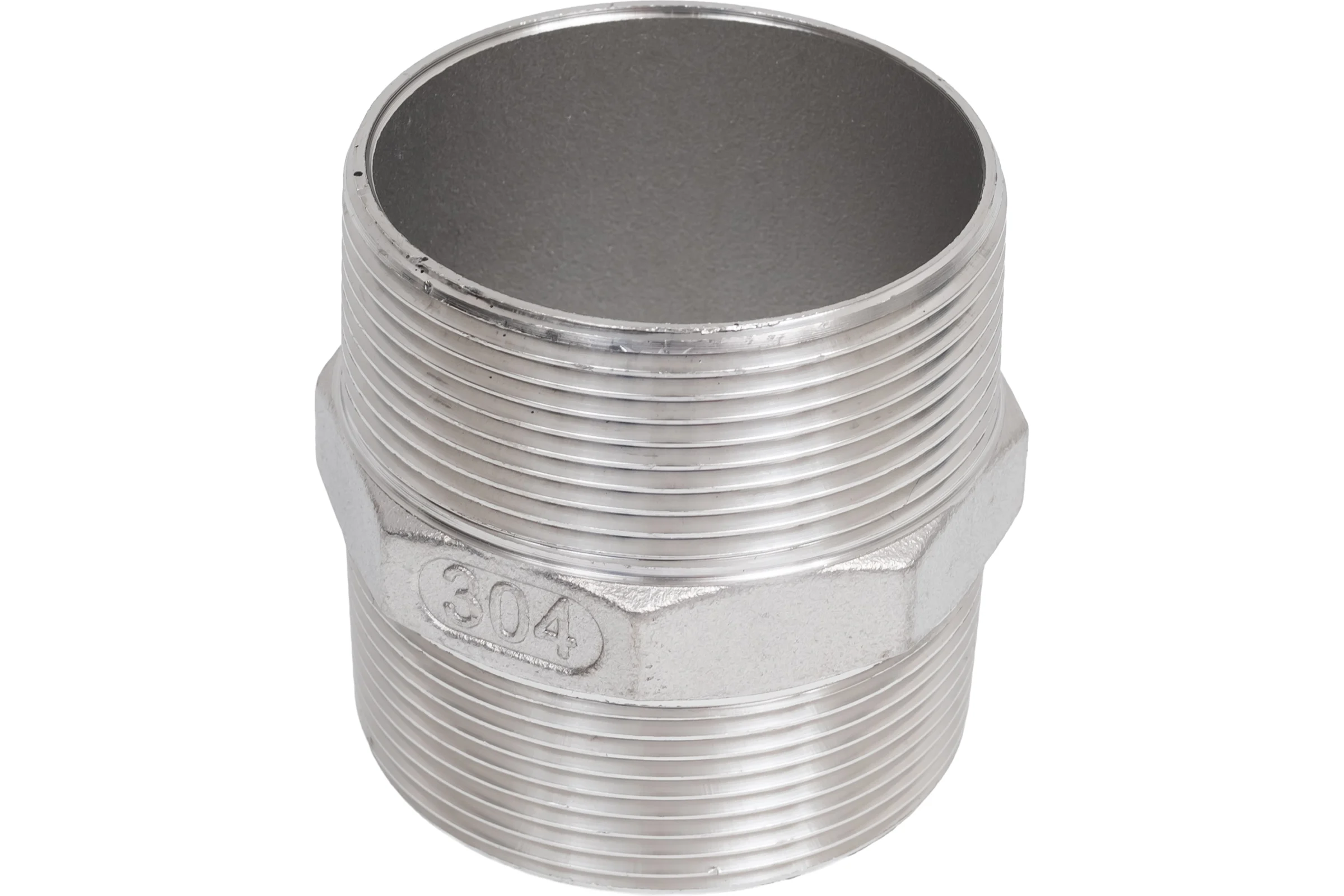 Ниппель резьбовой NEWKEY нержавеющая сталь AISI304 DN50 (2), (CF8), PN16 NK-NM50/4