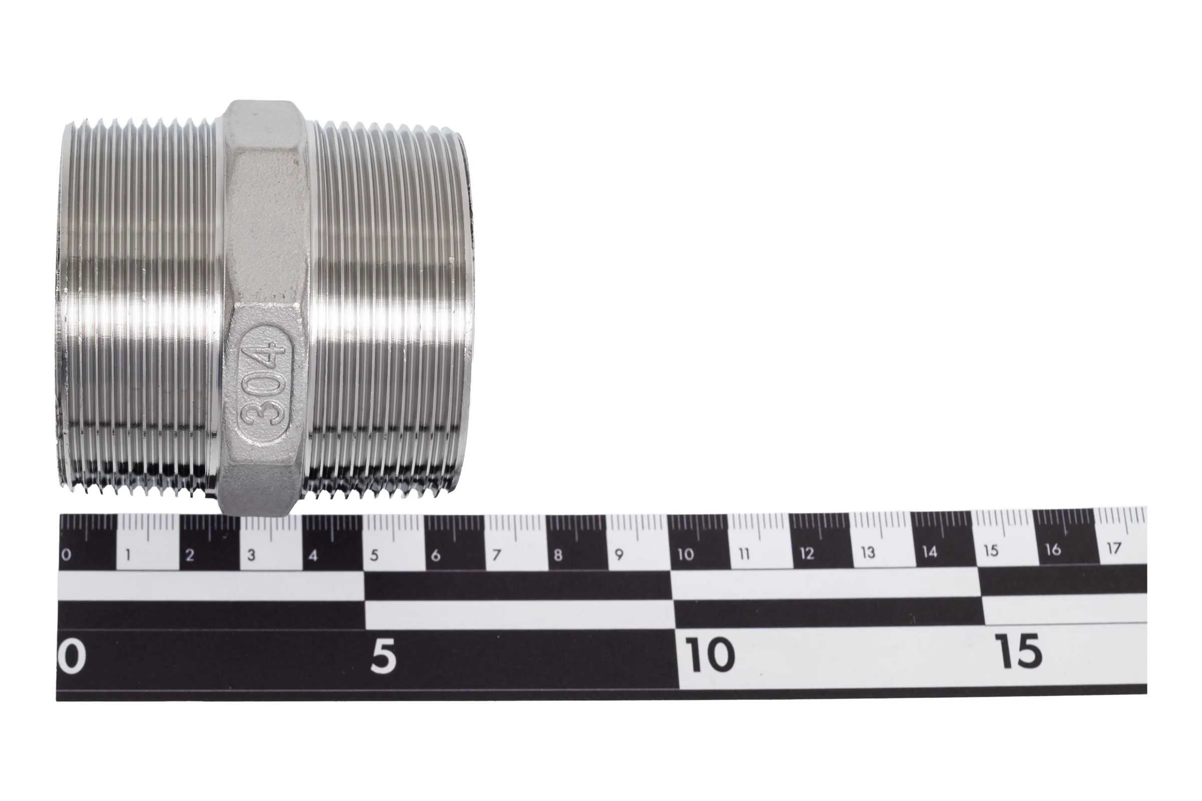 Ниппель резьбовой NEWKEY нержавеющая сталь AISI304 DN50 (2), (CF8), PN16 NK-NM50/4