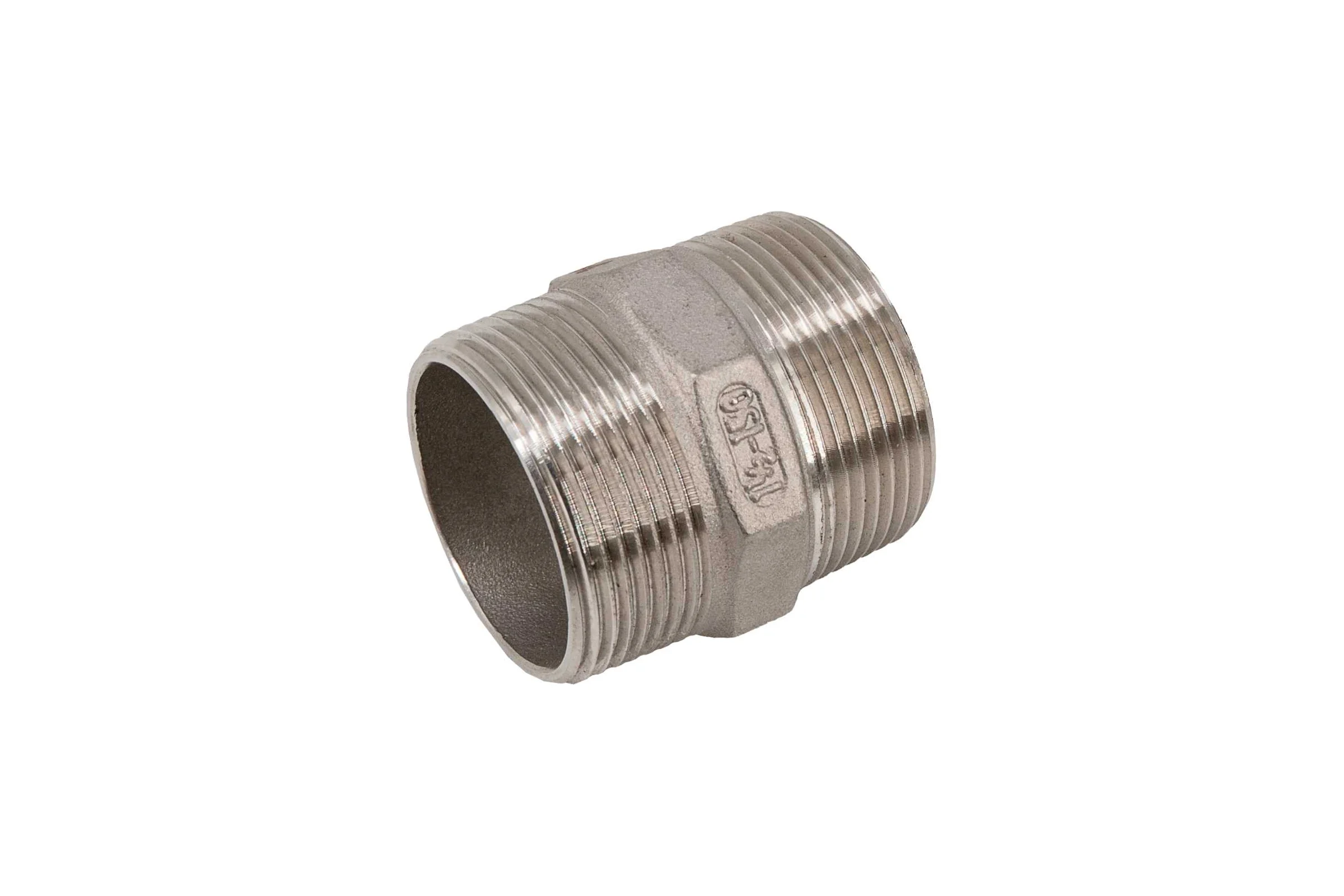 Ниппель резьбовой NEWKEY нержавеющая сталь AISI304 DN40 (1_1/2), (CF8), PN16 NK-NM40/4