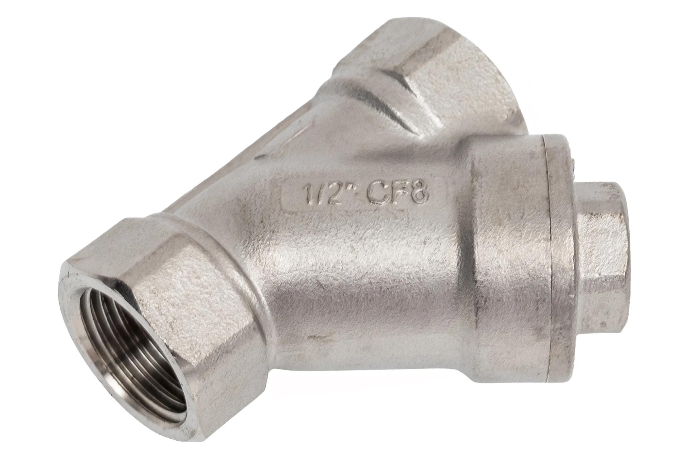 Обратный клапан NEWKEY муфтовый Y-тип нержавеющий, AISI304 DN15 (1/2), (CF8), PN64 NK-YC15/4