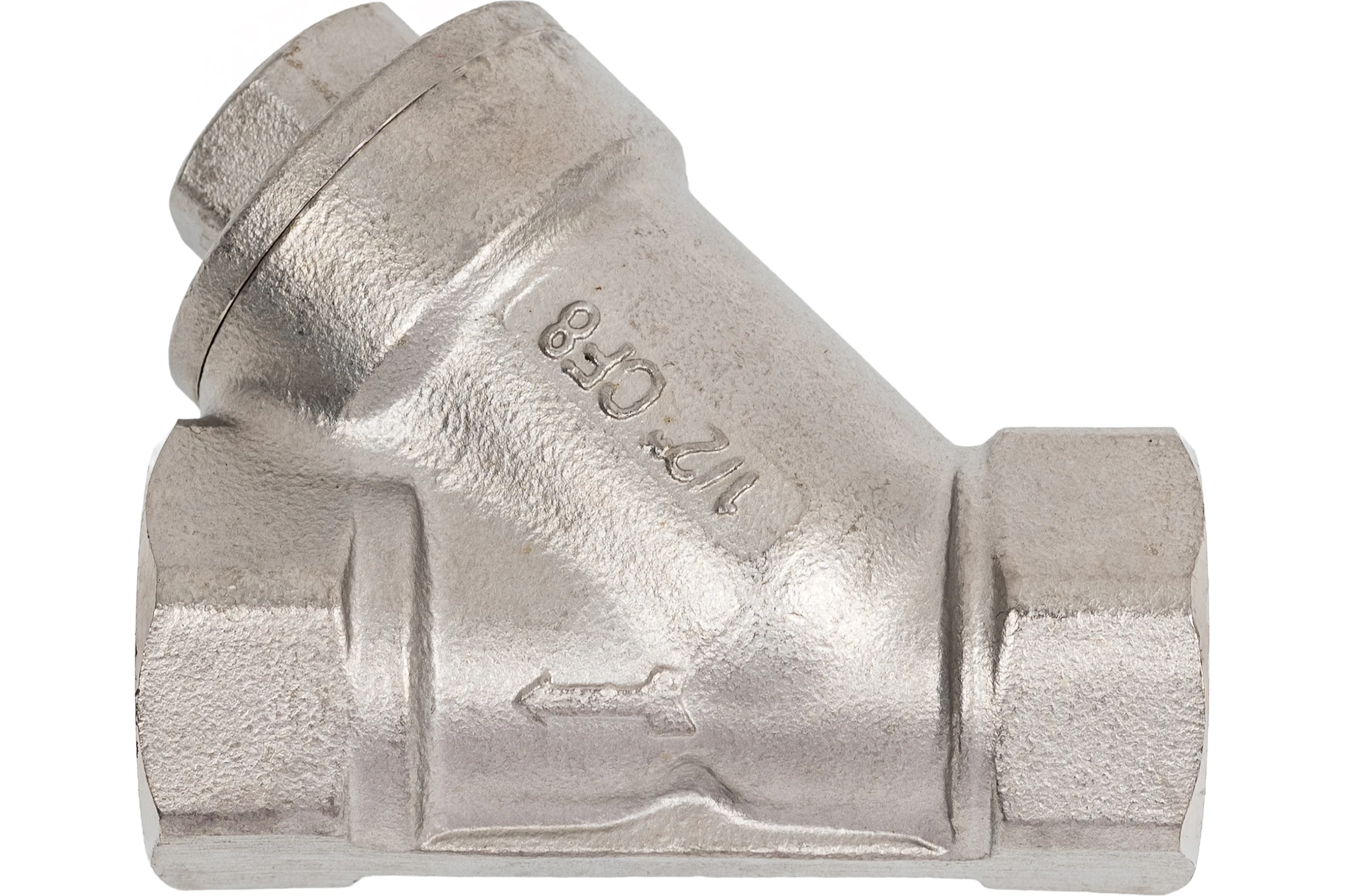 Обратный клапан NEWKEY муфтовый Y-тип нержавеющий, AISI304 DN15 (1/2), (CF8), PN64 NK-YC15/4