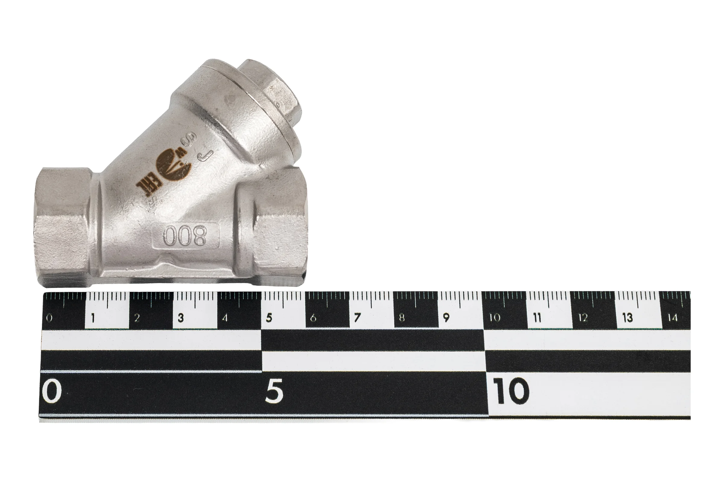 Обратный клапан NEWKEY муфтовый Y-тип нержавеющий, AISI304 DN15 (1/2), (CF8), PN64 NK-YC15/4