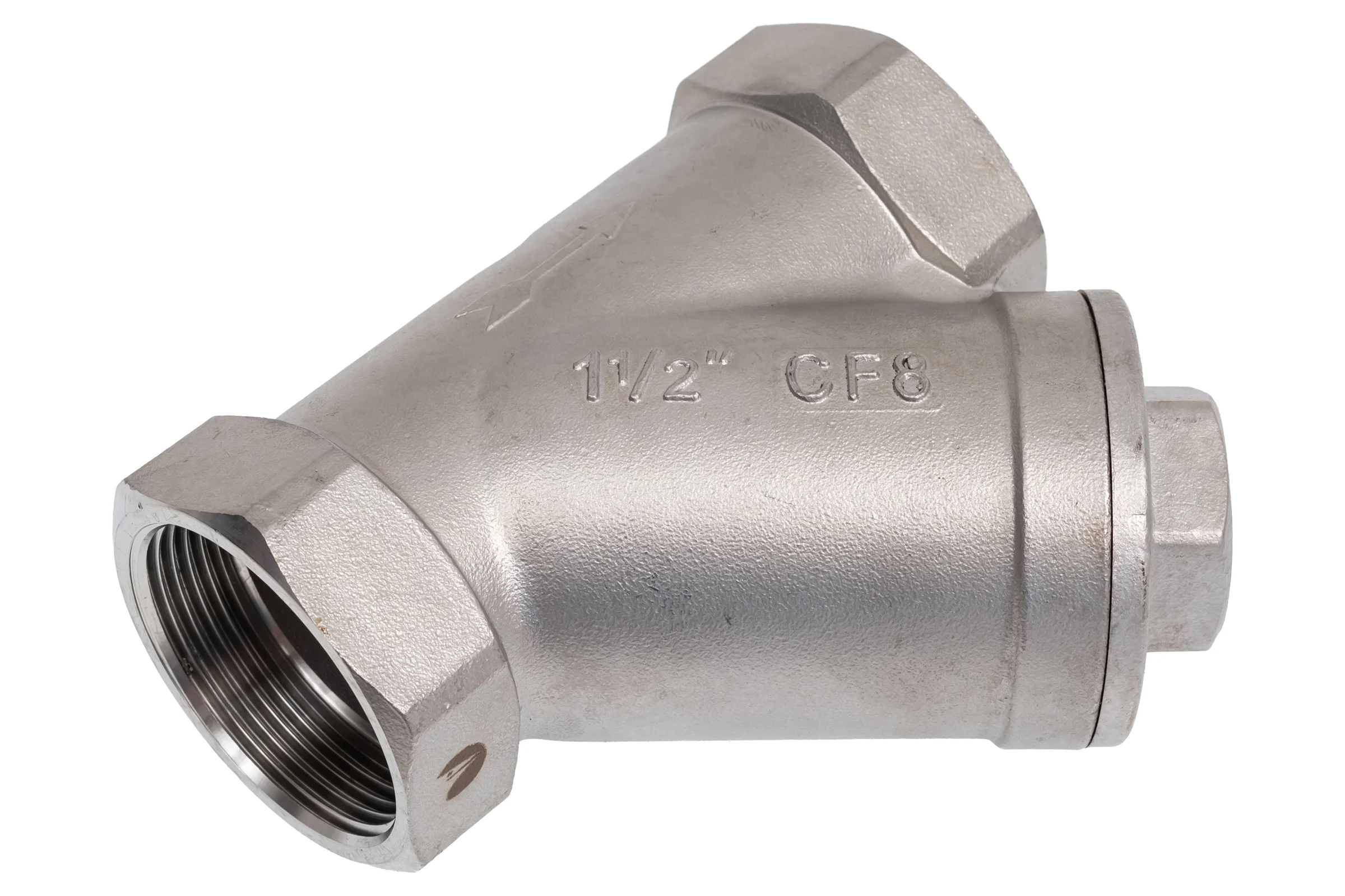 Обратный клапан NEWKEY муфтовый Y-тип нержавеющий, AISI304 DN40 (1_1/2), (CF8), PN40 NK-YC40/4