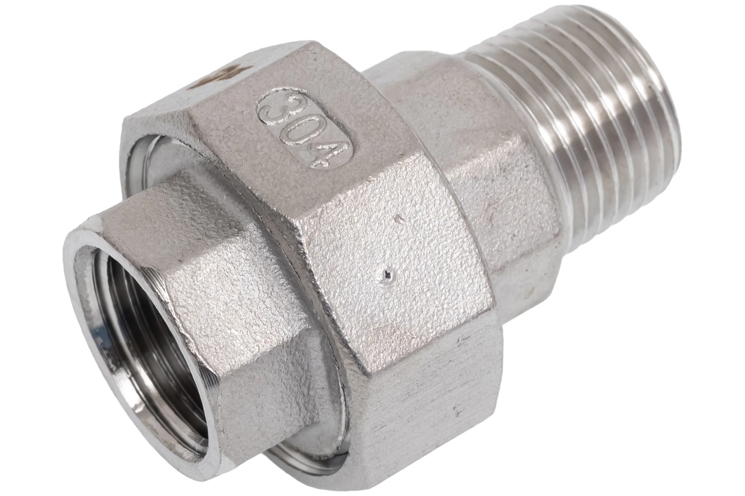 Американка NEWKEY нр/вр нержавеющая, AISI304 DN15 (1/2), (CF8), PTFE, PN16 NK-ADM15/4