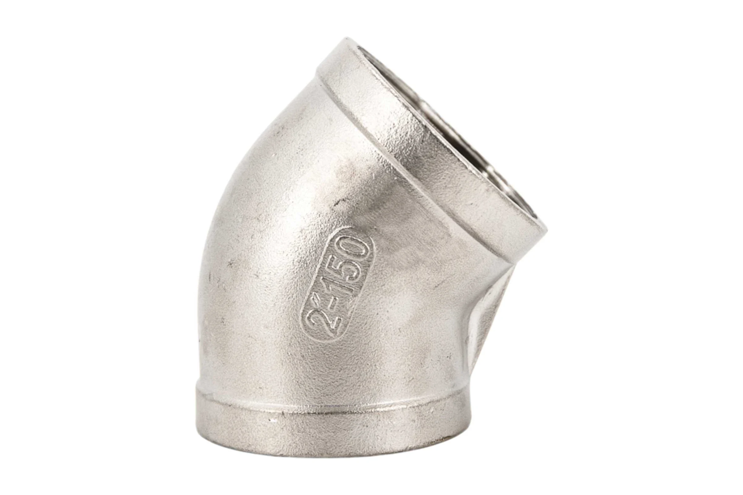 Отвод резьбовой NEWKEY вр/вр 45, нержавеющая сталь AISI304 DN50 (2), (CF8), PN16 NK-FEDD45_50/4