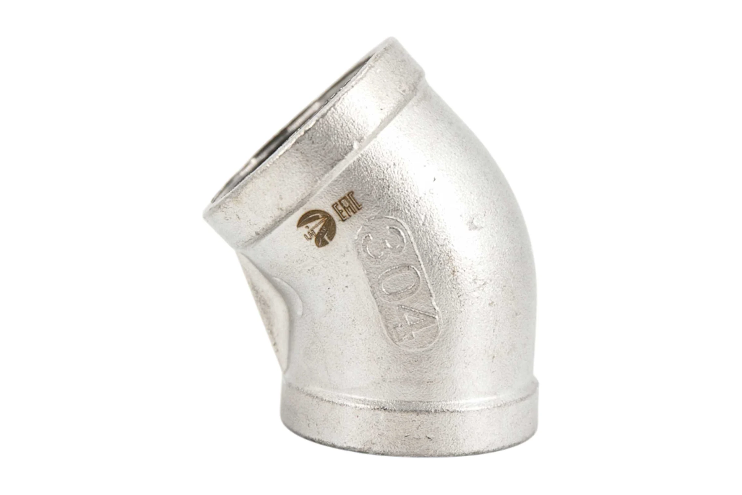 Отвод резьбовой NEWKEY вр/вр 45, нержавеющая сталь AISI304 DN32 (1_1/4), (CF8), PN16 NK-FEDD45_32/4