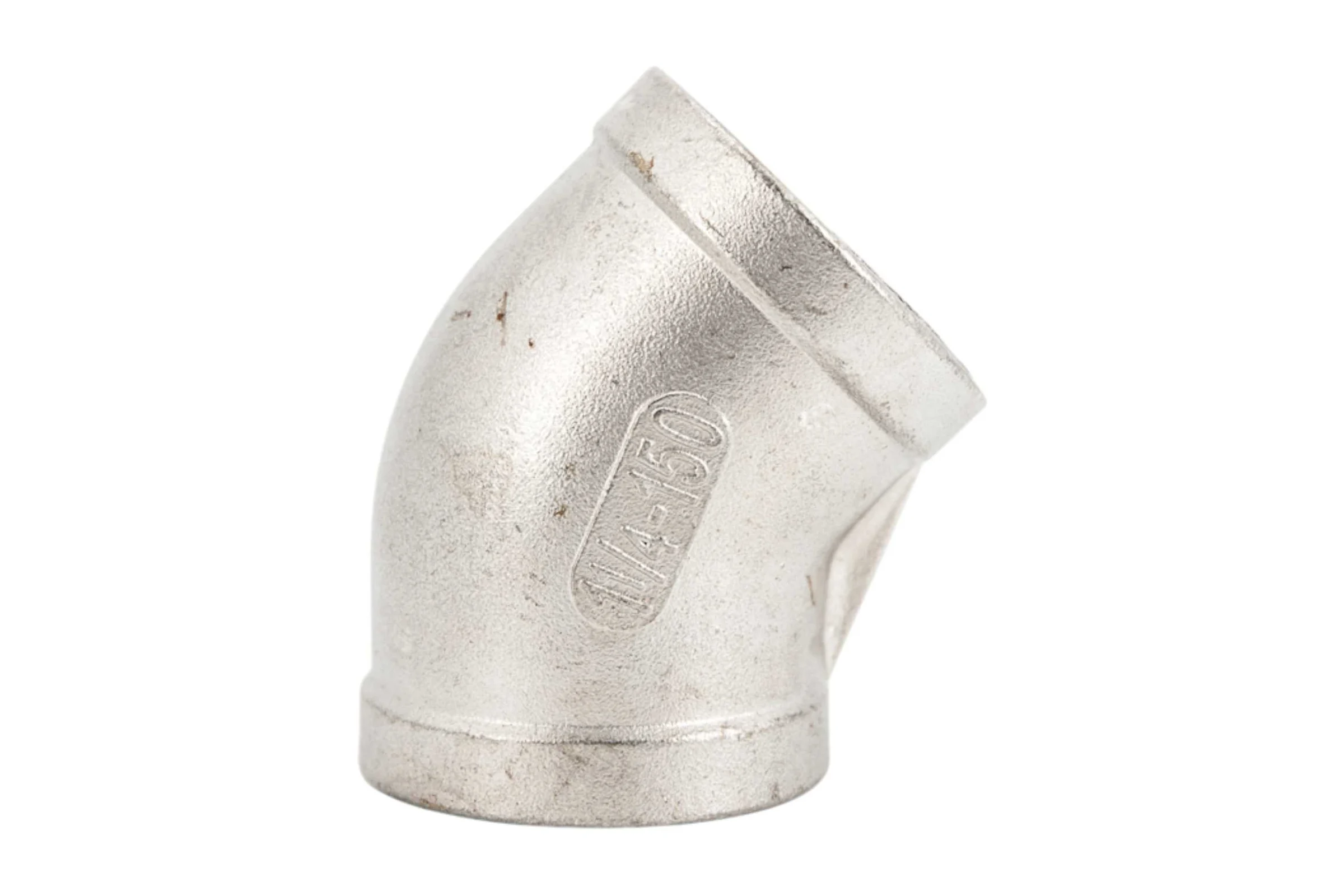 Отвод резьбовой NEWKEY вр/вр 45, нержавеющая сталь AISI304 DN32 (1_1/4), (CF8), PN16 NK-FEDD45_32/4
