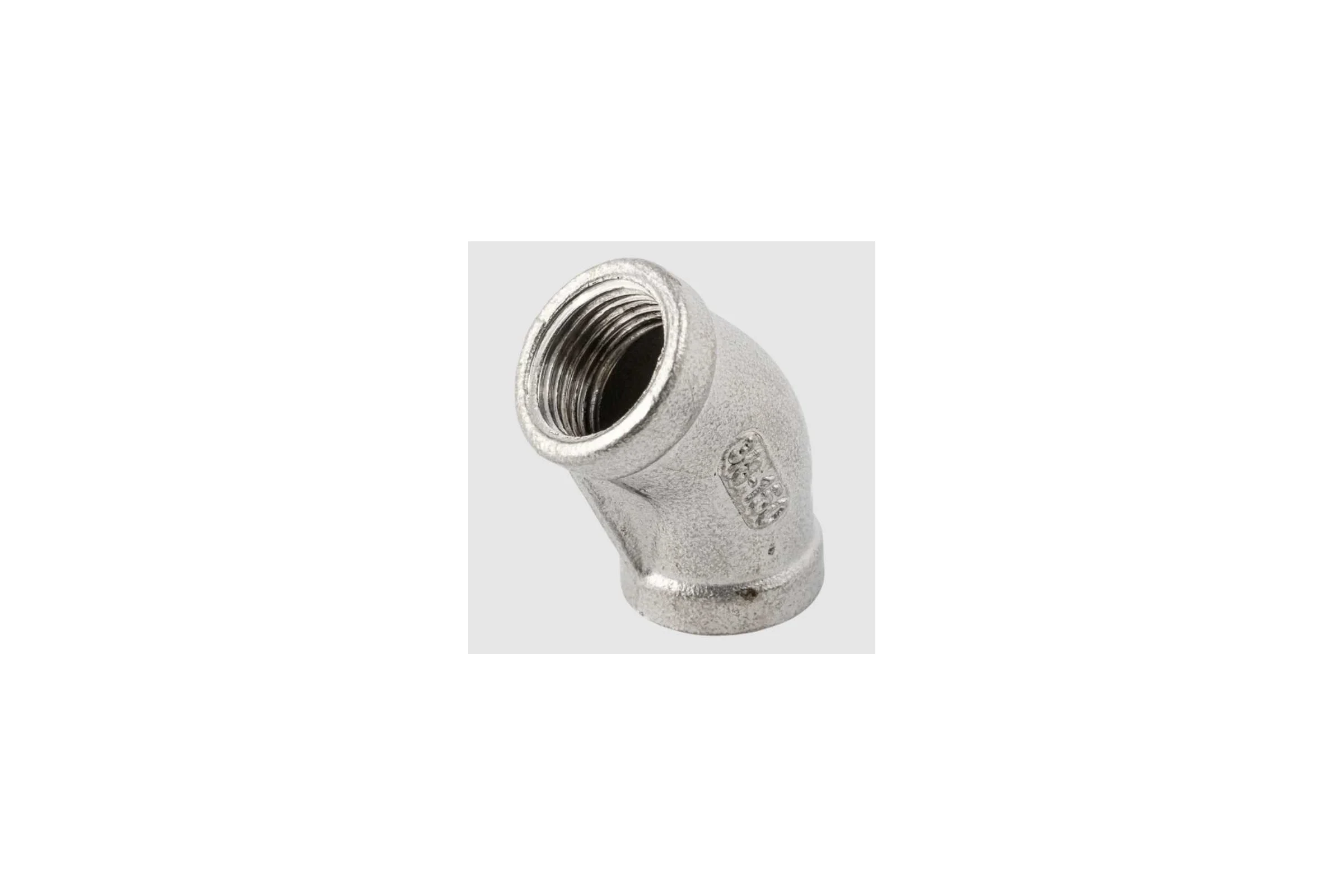Отвод резьбовой NEWKEY вр/вр 45, нержавеющая сталь AISI304 DN20 (3/4), (CF8), PN16 NK-FEDD45_20/4