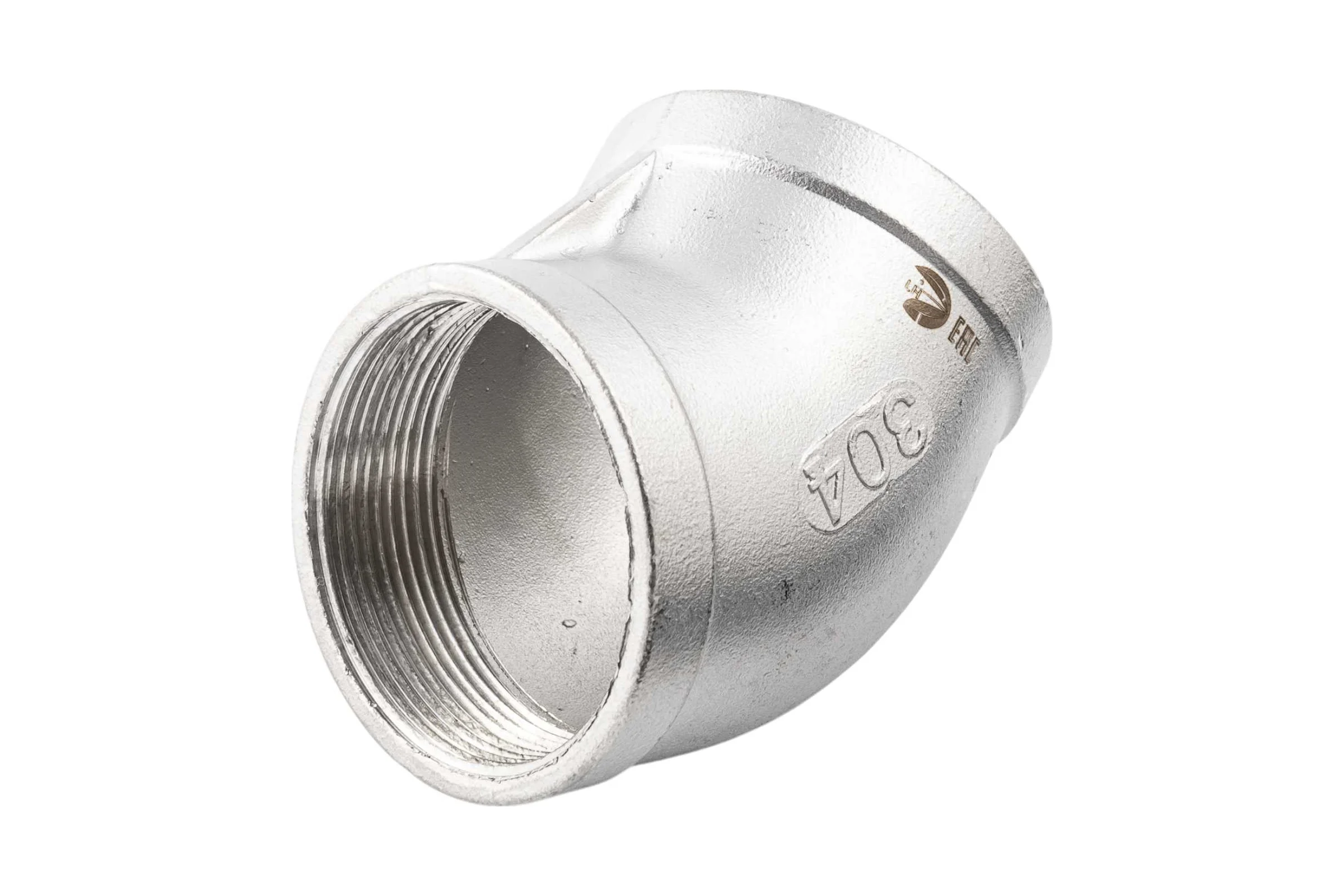 Отвод резьбовой NEWKEY вр/вр 45, нержавеющая сталь AISI304 DN80 (3), (CF8), PN16 NK-FEDD45_80/4