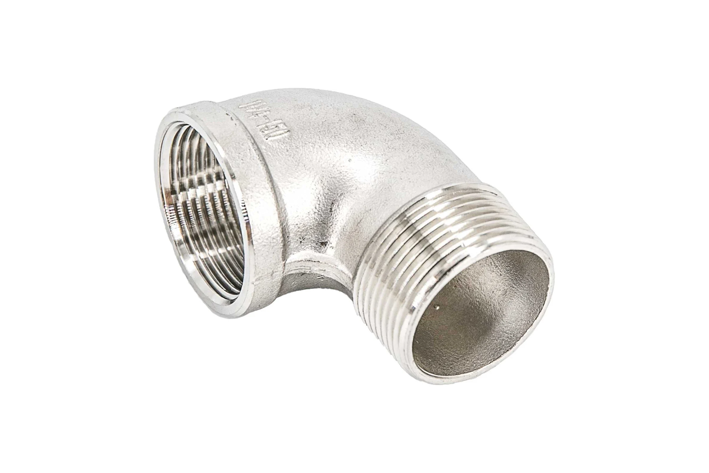 Отвод резьбовой NEWKEY вр/нр, нержавеющая сталь AISI316 DN32 (1_1/4), (CF8M), PN16 NK-FEDM32/6