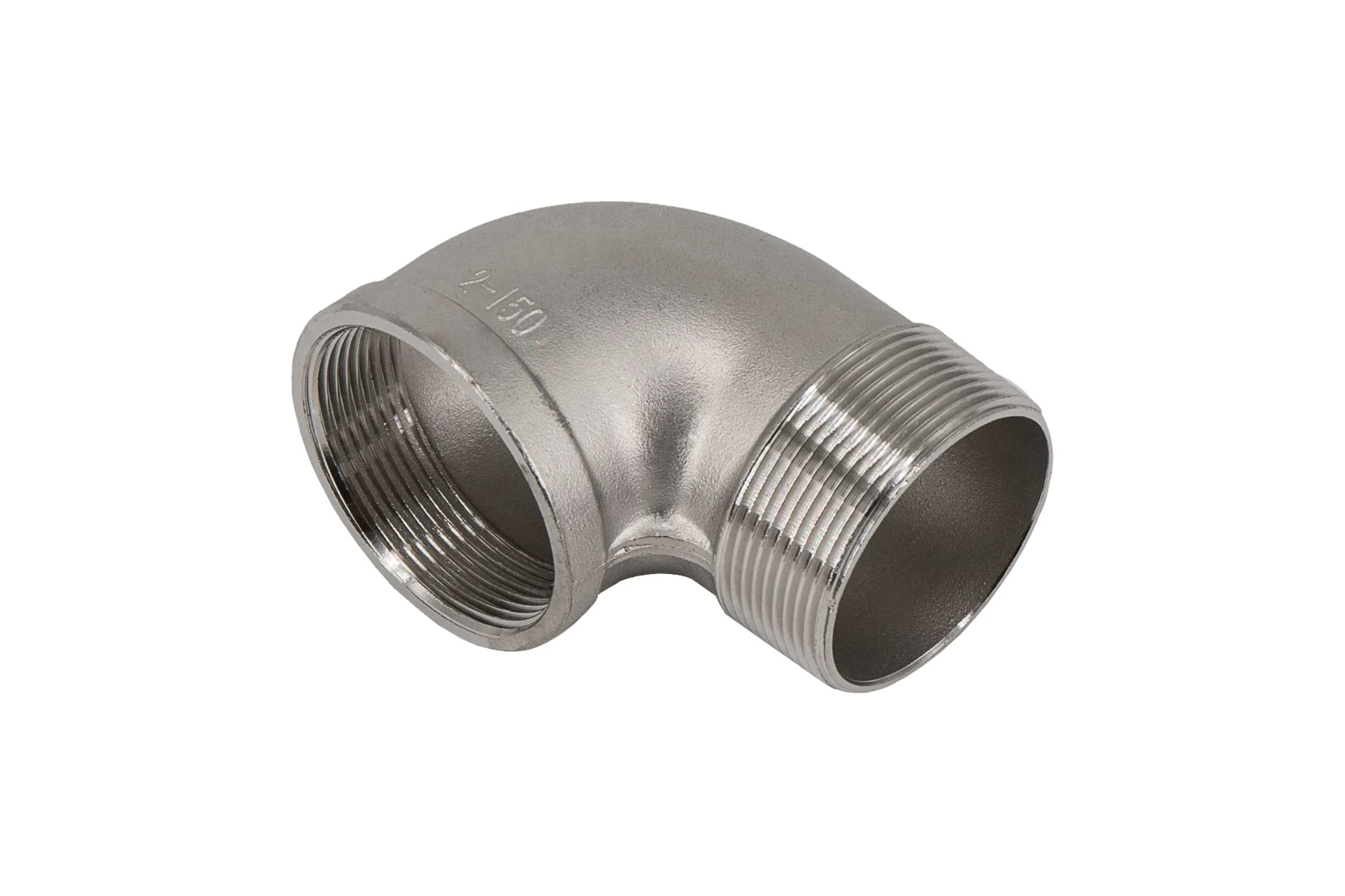 Отвод резьбовой NEWKEY вр/нр, нержавеющая сталь AISI304 DN50 (2), (CF8), PN16 NK-FEDM50/4