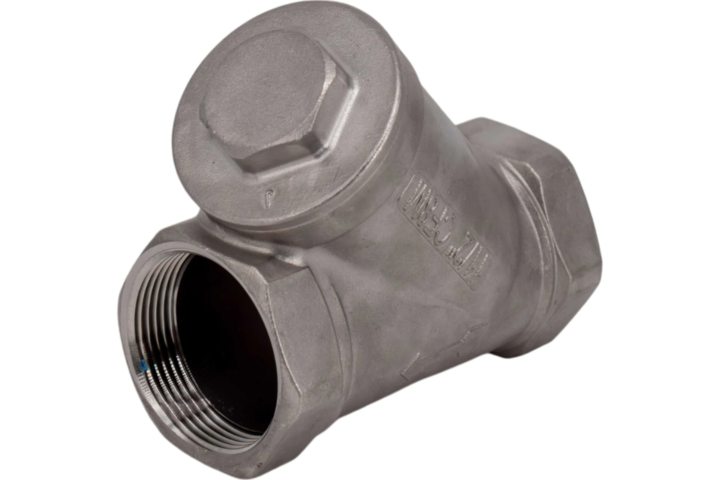 Обратный клапан муфтовый NEWKEY Y-тип, нержавеющая сталь AISI316 DN40 (1_1/2), (CF8M), PN40 NK-YC40/6