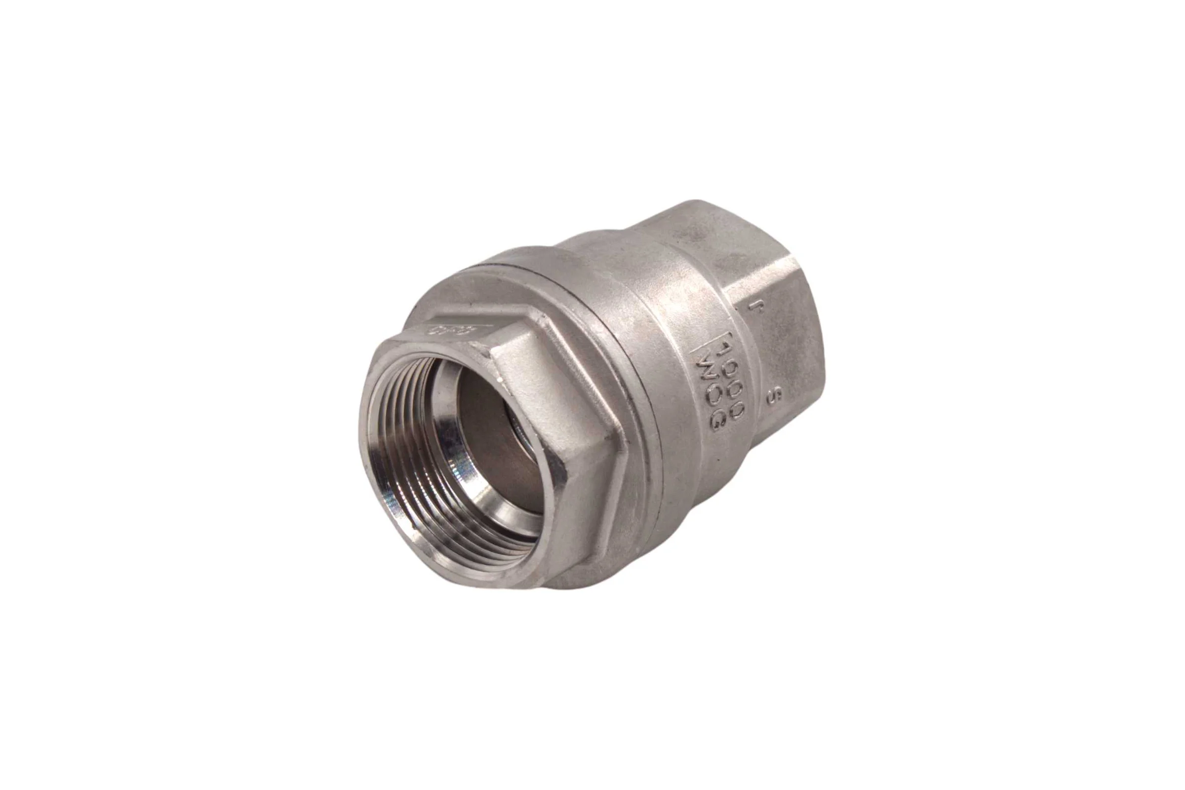 Обратный клапан муфтовый NEWKEY прямой, нержавеющая сталь AISI304 DN32 (1_1/4), (CF8), PN40 NK-CS32/4