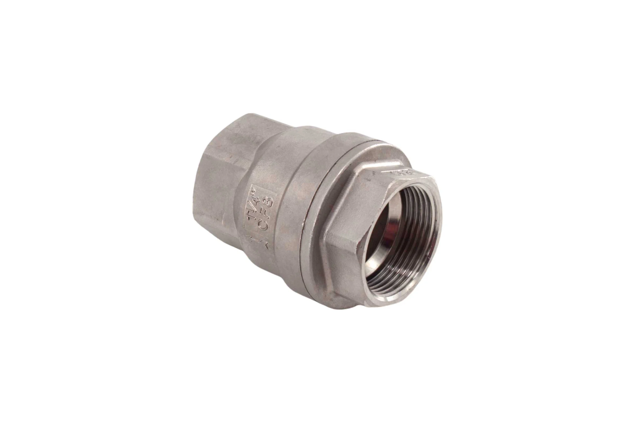 Обратный клапан муфтовый NEWKEY прямой, нержавеющая сталь AISI304 DN32 (1_1/4), (CF8), PN40 NK-CS32/4