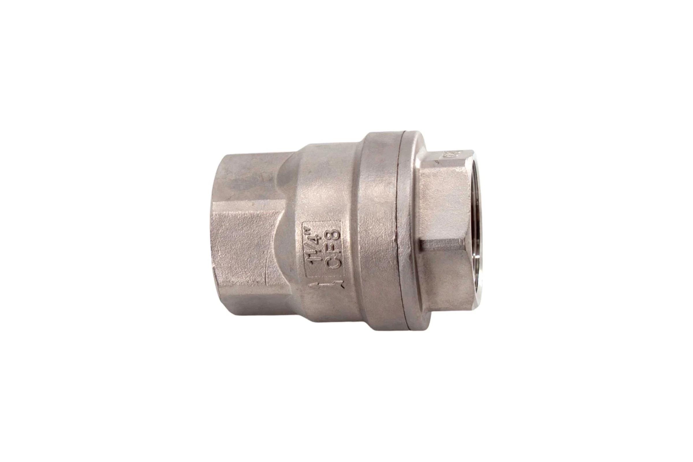 Обратный клапан муфтовый NEWKEY прямой, нержавеющая сталь AISI304 DN32 (1_1/4), (CF8), PN40 NK-CS32/4