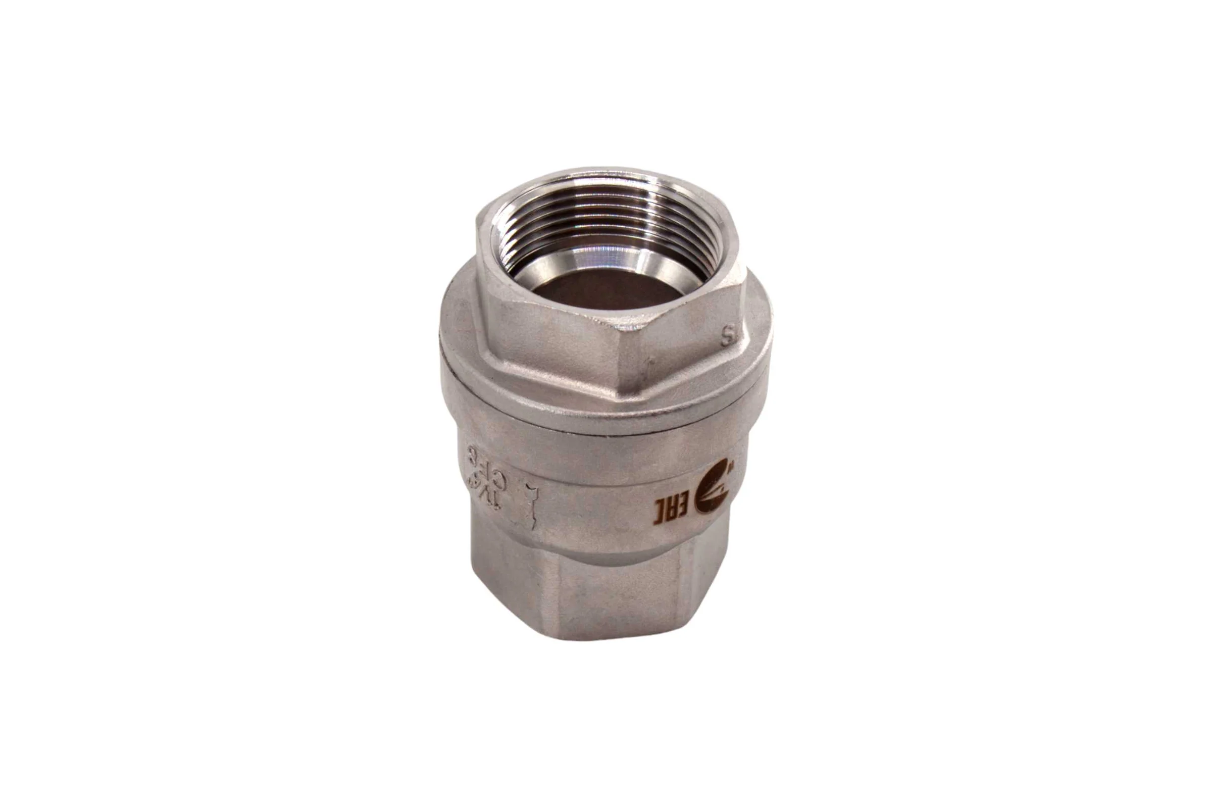 Обратный клапан муфтовый NEWKEY прямой, нержавеющая сталь AISI304 DN32 (1_1/4), (CF8), PN40 NK-CS32/4