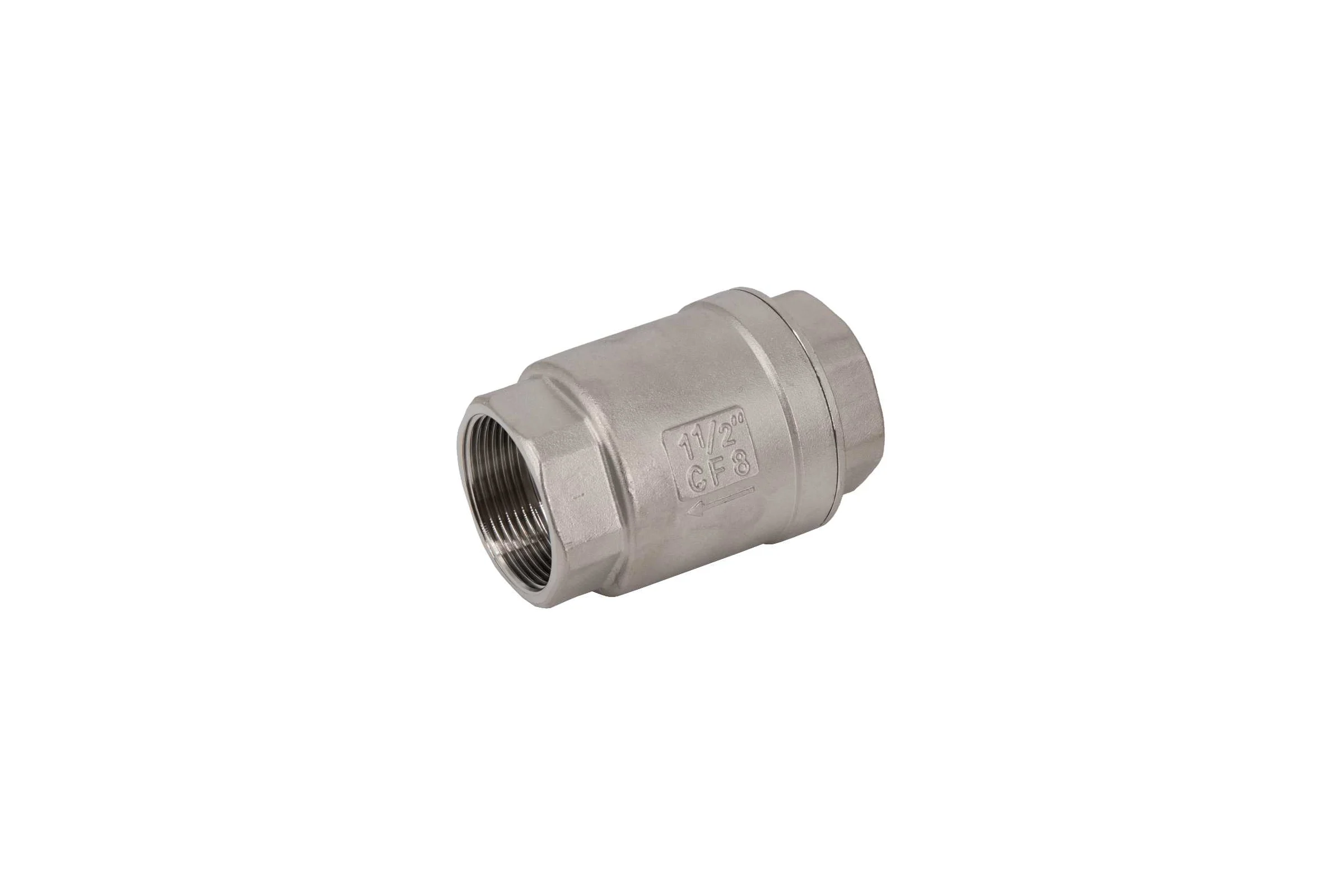 Обратный клапан муфтовый NEWKEY прямой, нержавеющая сталь AISI304 DN40 (1_1/2), (CF8), PN40 NK-CS40/4
