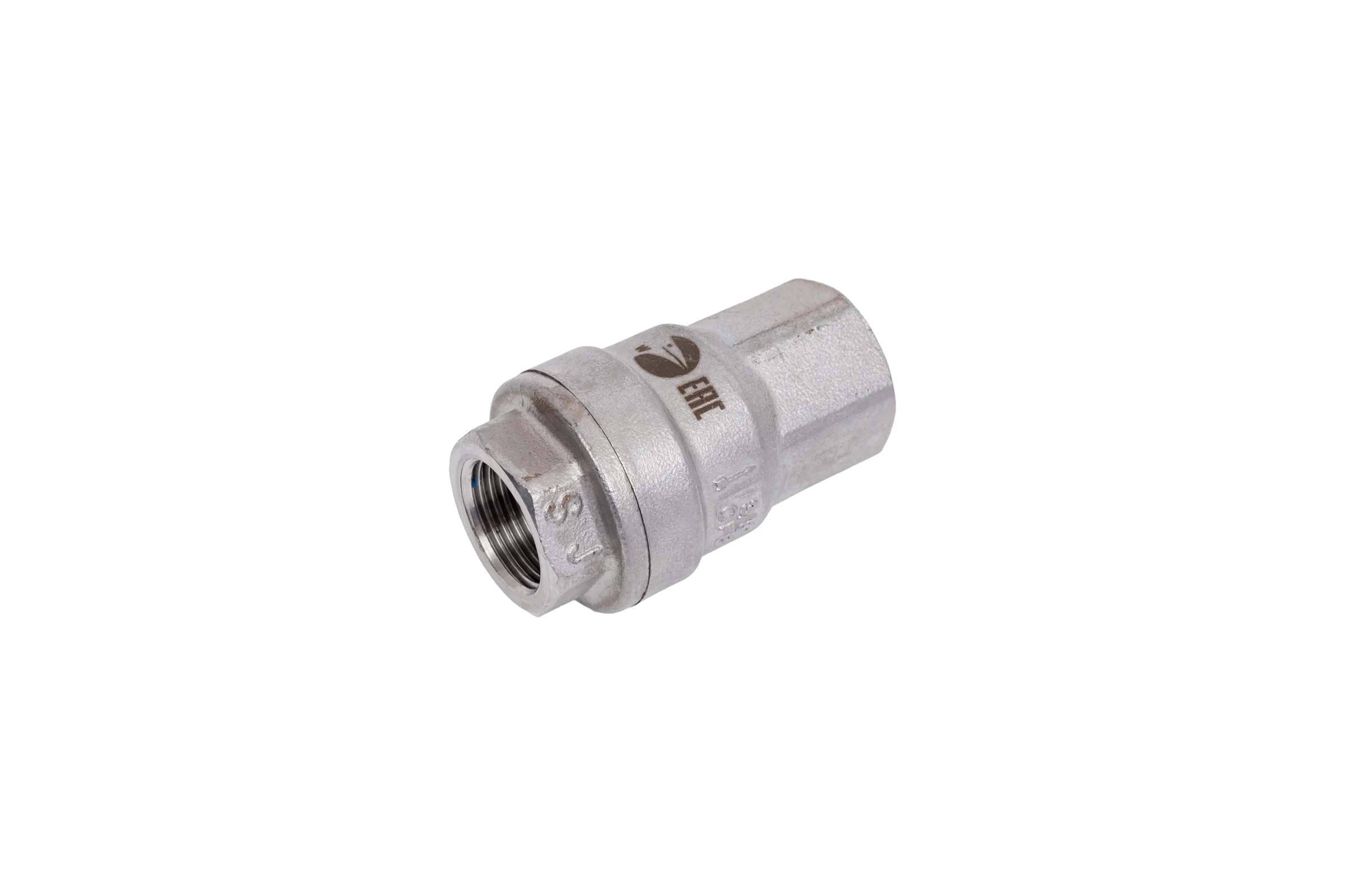 Обратный клапан муфтовый NEWKEY прямой, нержавеющая сталь AISI304 DN10 (3/8), (CF8), PN64 NK-CS10/4