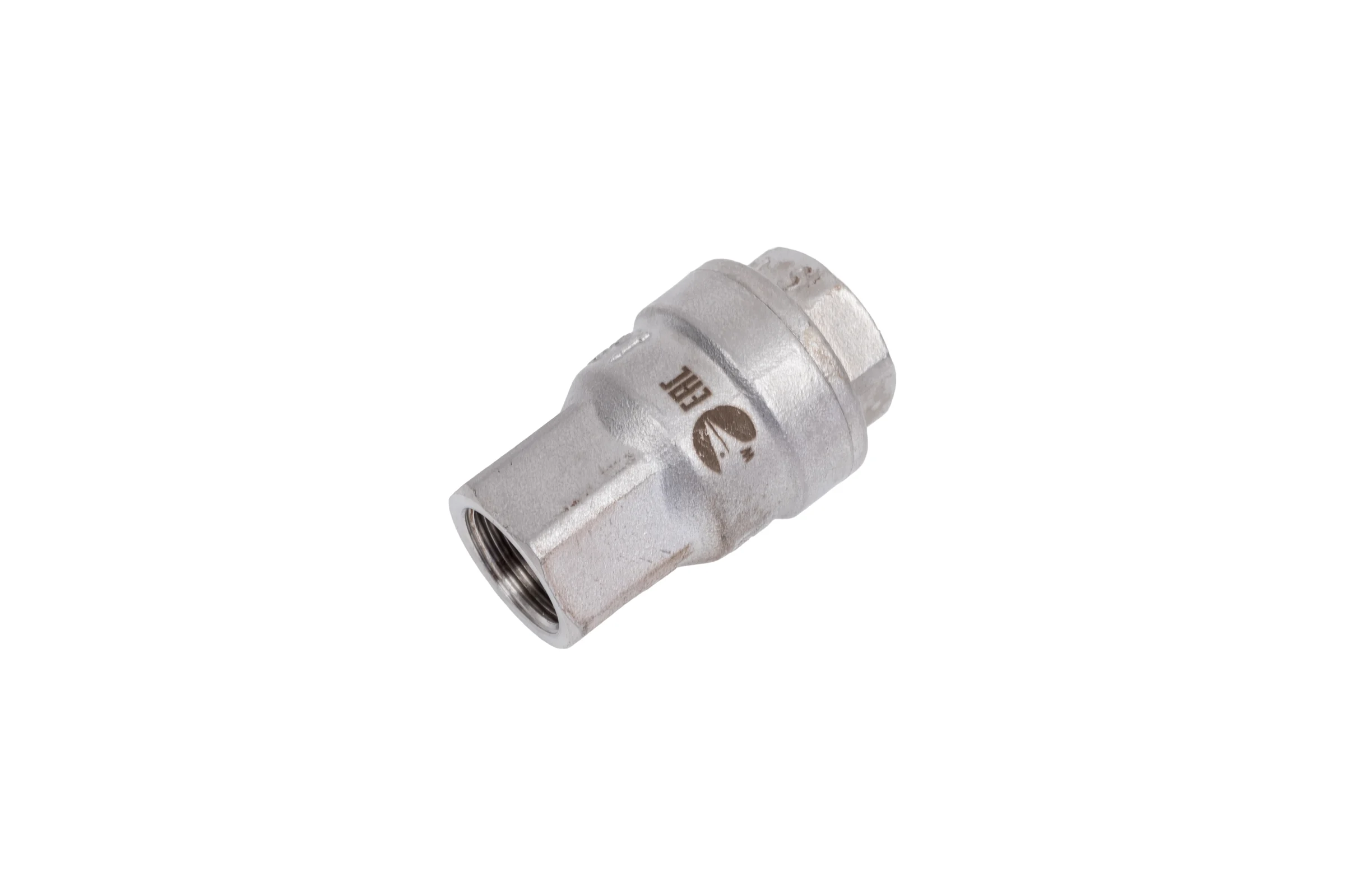 Обратный клапан муфтовый NEWKEY прямой, нержавеющая сталь AISI304 DN10 (3/8), (CF8), PN64 NK-CS10/4