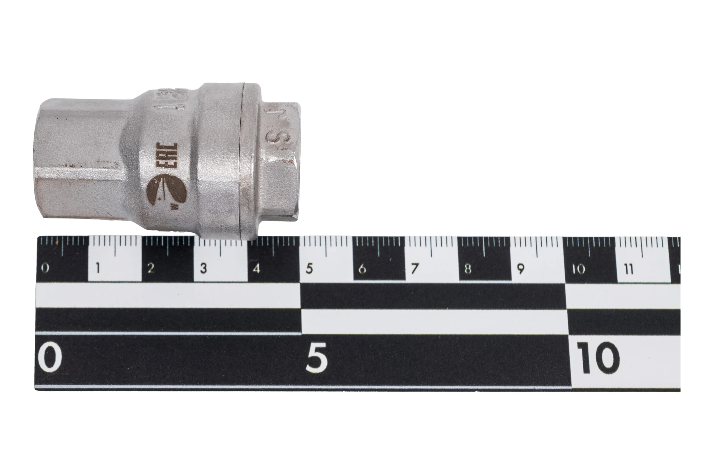 Обратный клапан муфтовый NEWKEY прямой, нержавеющая сталь AISI304 DN10 (3/8), (CF8), PN64 NK-CS10/4
