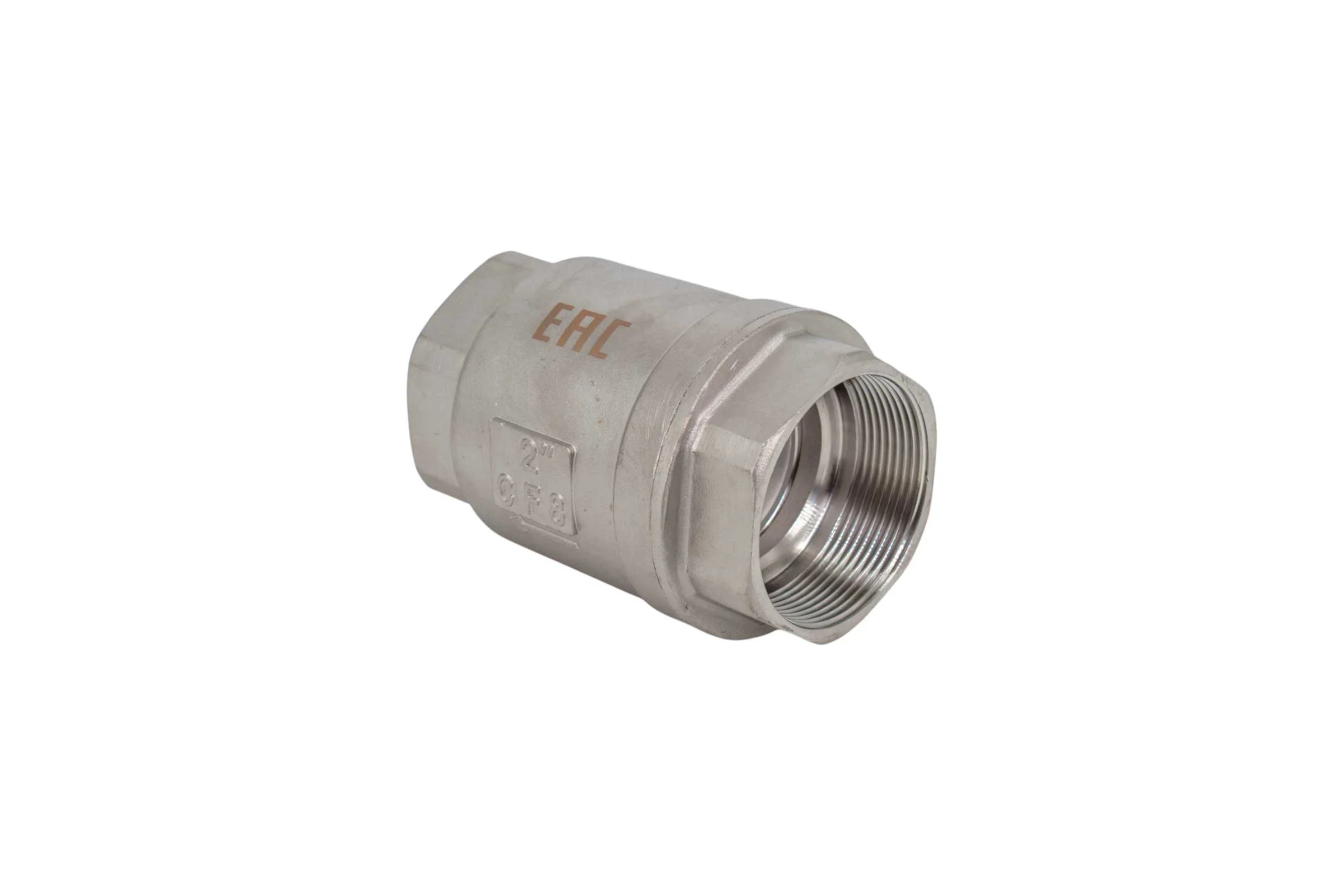 Обратный клапан муфтовый NEWKEY прямой, нержавеющая сталь AISI304 DN50 (2), (CF8), PN40 NK-CS50/4