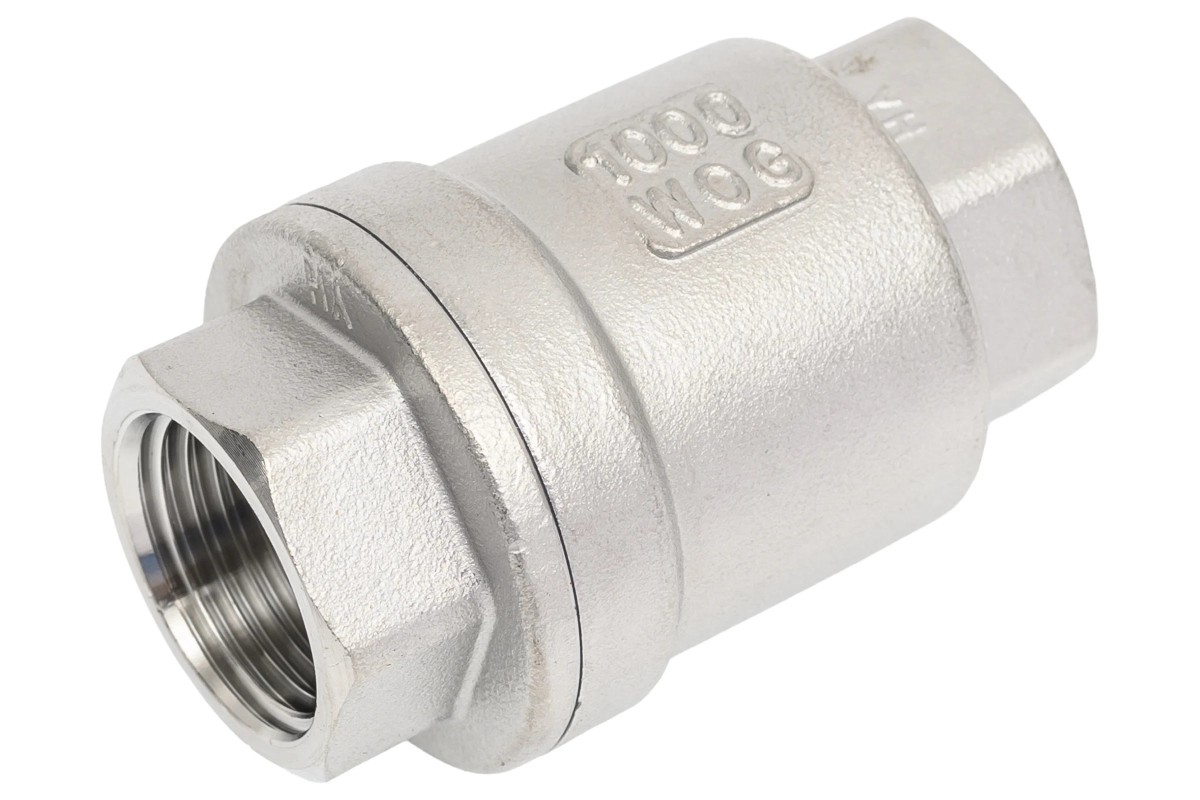 Обратный клапан муфтовый NEWKEY прямой, нержавеющая сталь AISI304 DN15 (1/2), (CF8), PN64 NK-CS15/4