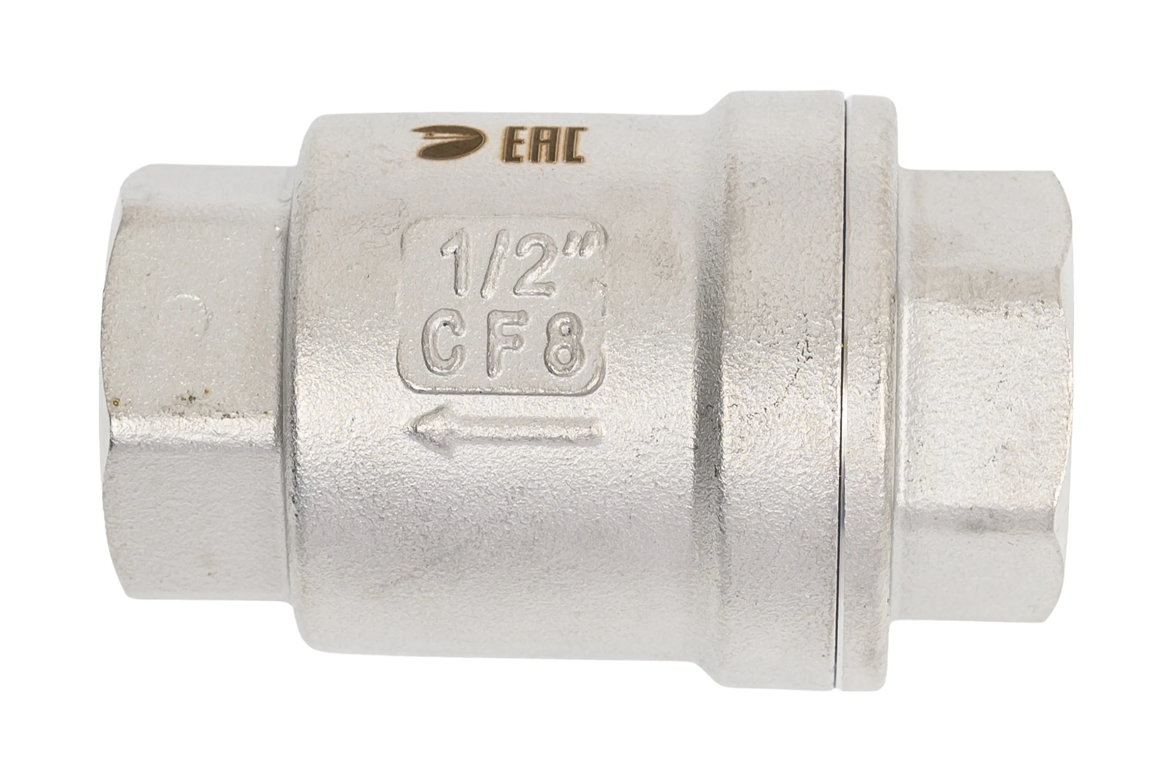 Обратный клапан муфтовый NEWKEY прямой, нержавеющая сталь AISI304 DN15 (1/2), (CF8), PN64 NK-CS15/4