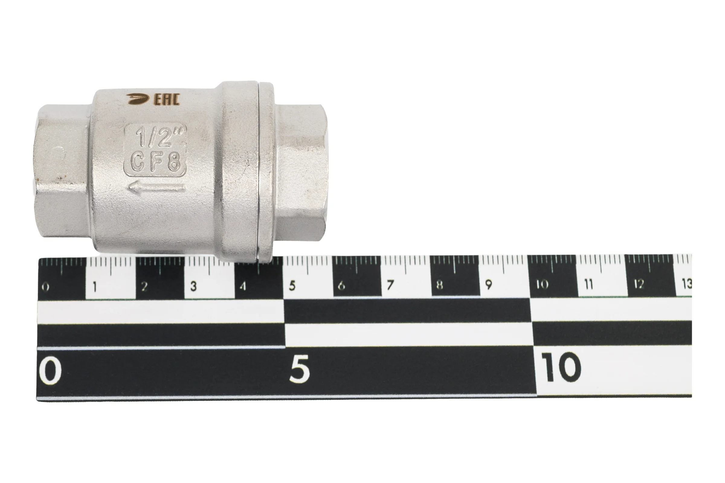 Обратный клапан муфтовый NEWKEY прямой, нержавеющая сталь AISI304 DN15 (1/2), (CF8), PN64 NK-CS15/4