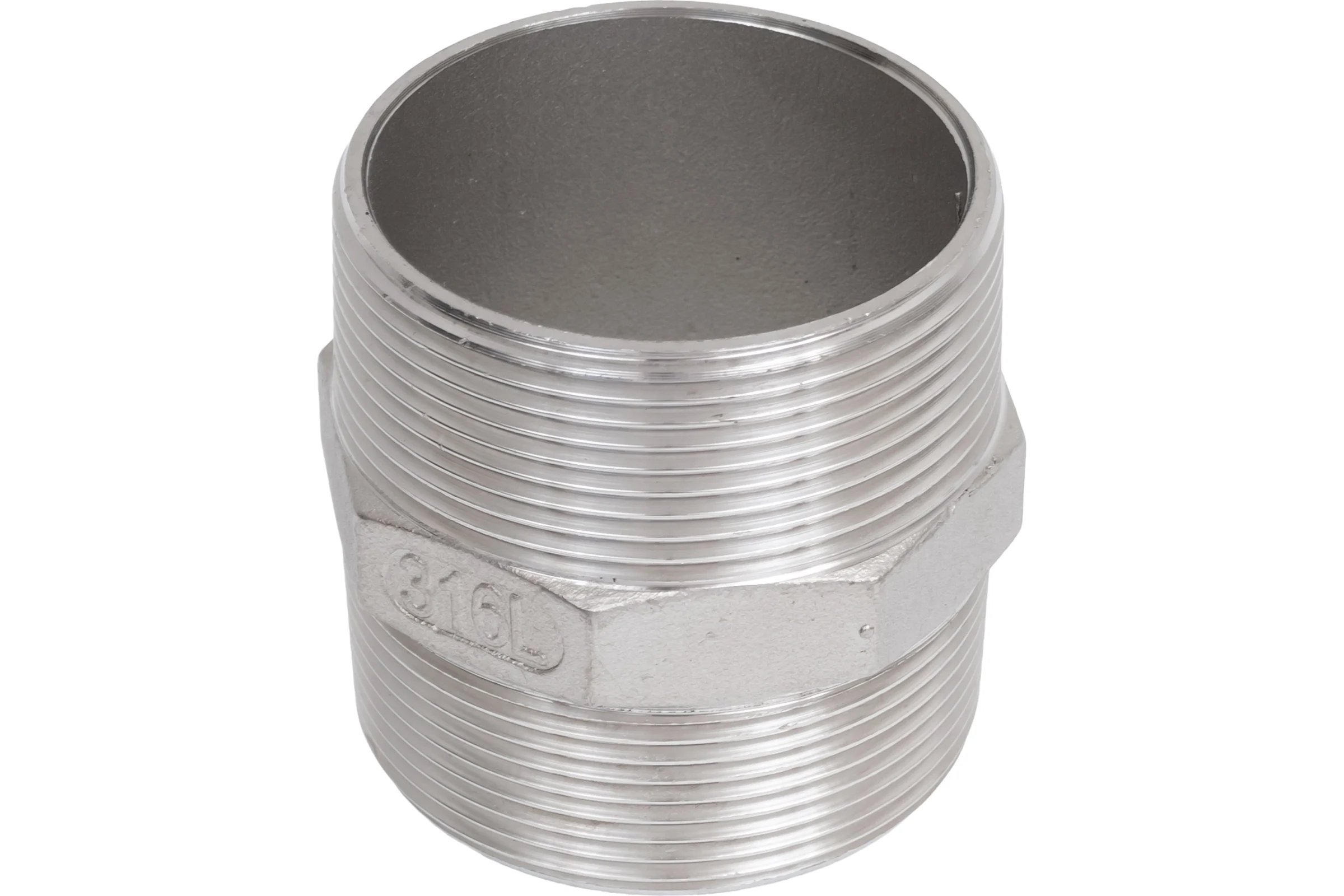 Ниппель резьбовой NEWKEY нержавеющая сталь AISI316 DN50 (2), (CF8М), PN16 NK-NM50/6