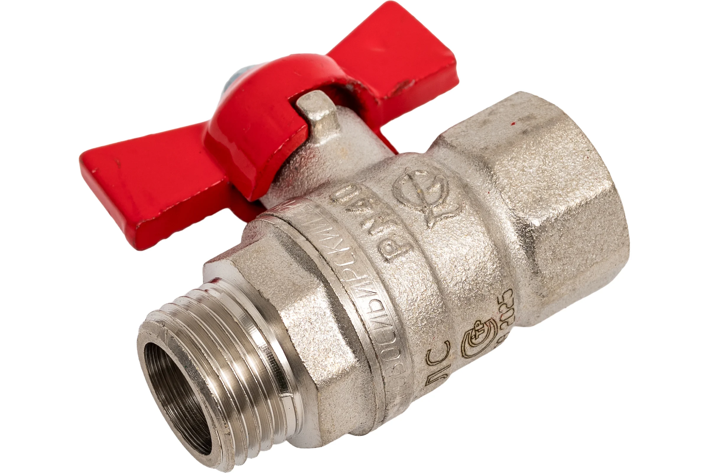 Кран шаровой ГАЛЛОП 1/2'' вн/нар бабочка 11б27п1 Стандарт 231 никель PN40 538722