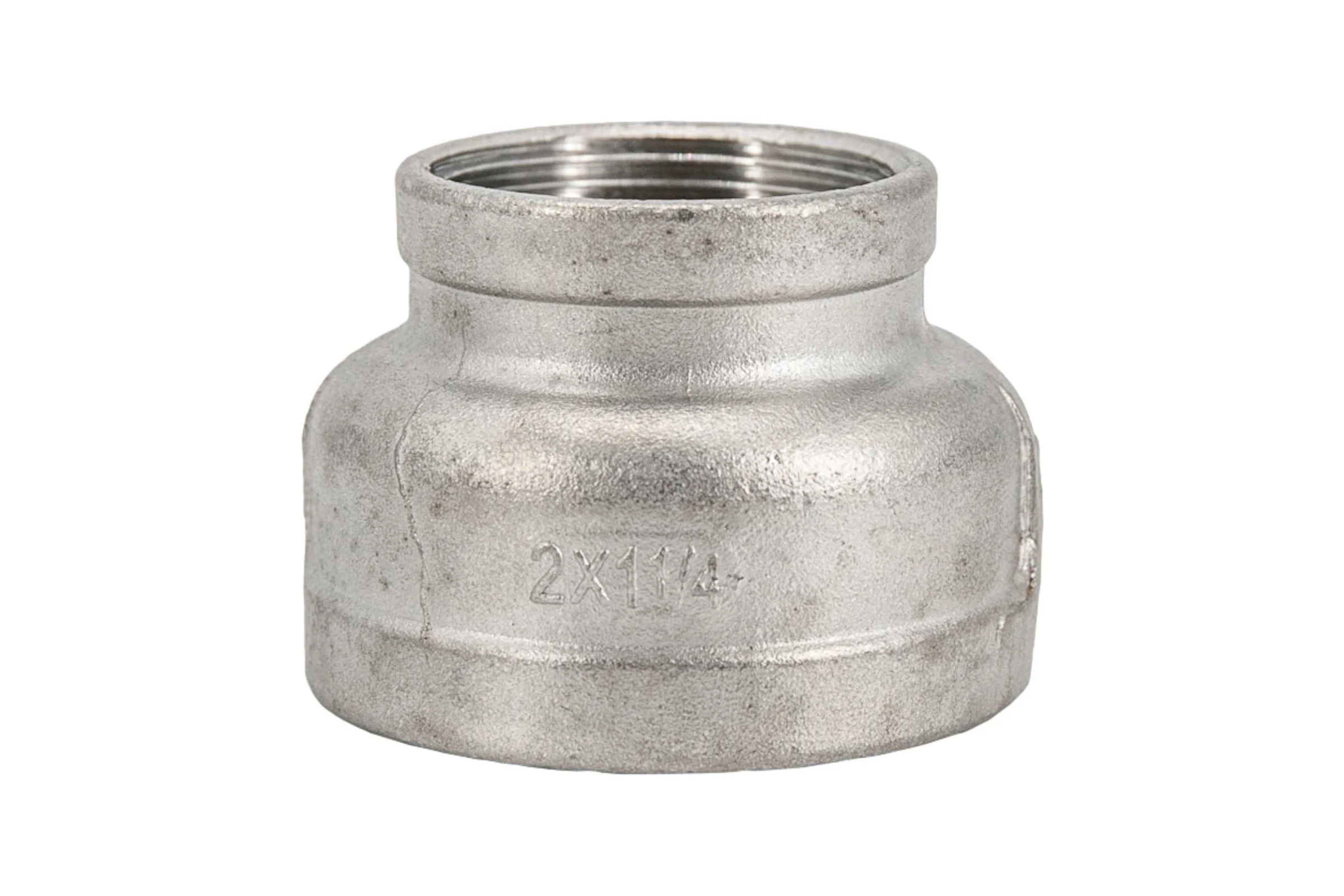 Муфта переходная NEWKEY нержавеющая сталь AISI304 DN50 х DN32 ( 2x1_1/4), (CF8), PN16 NK-MMH50*32/4