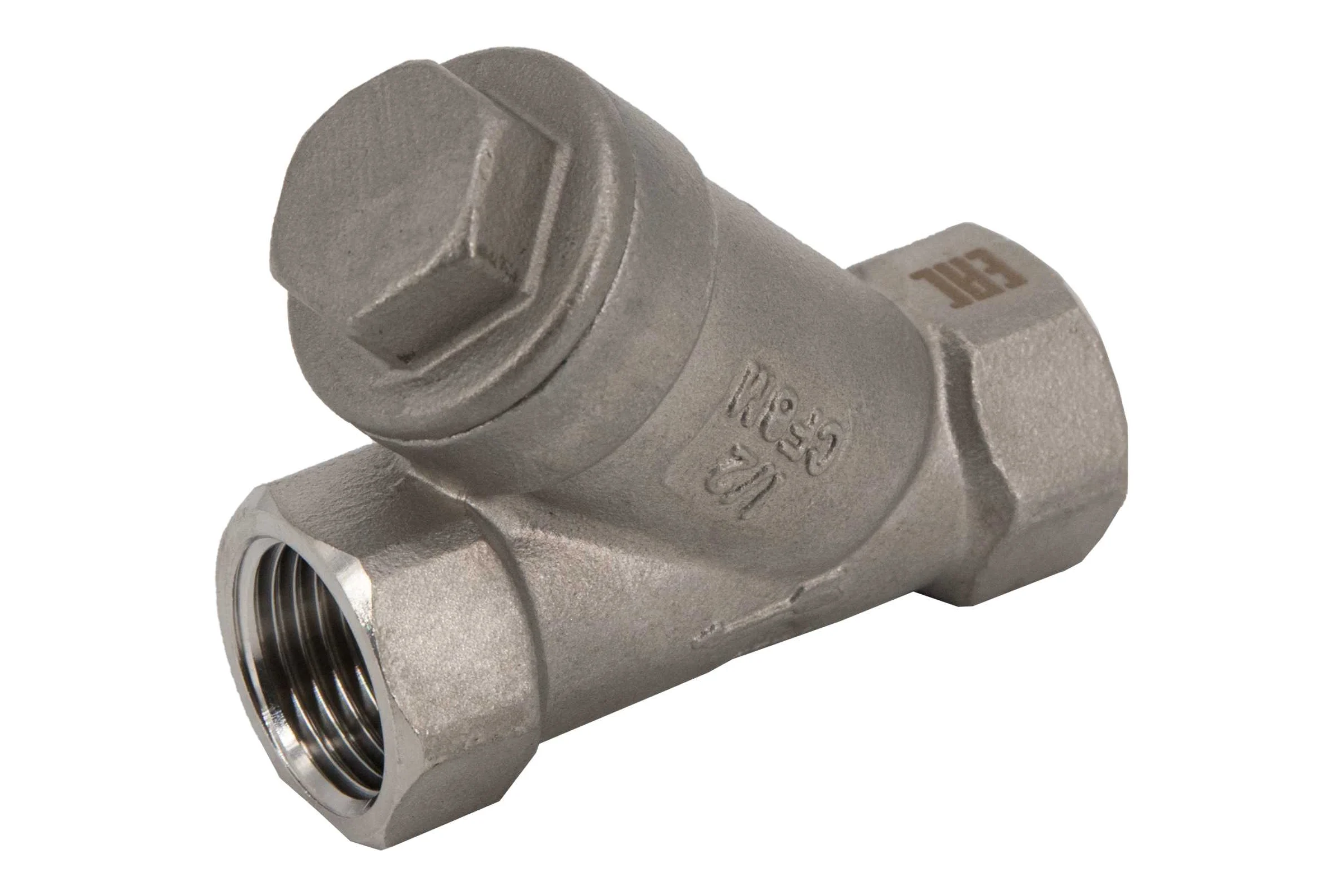 Обратный клапан NEWKEY муфтовый Y-тип нержавеющий, AISI316 DN15 (1/2), (CF8M), PN64 NK-YC15/6
