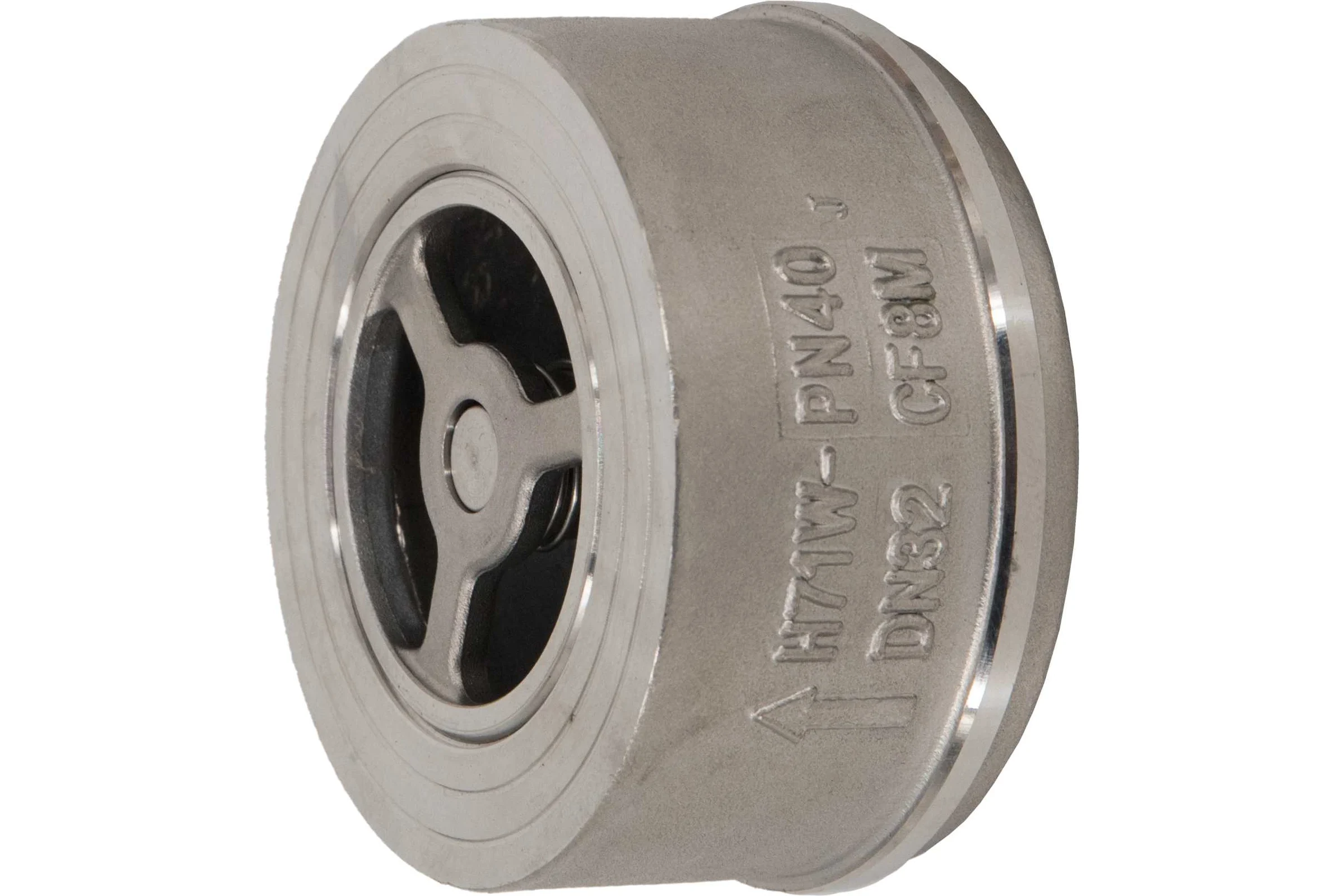 Обратный клапан межфланцевый тарельчатый нержавеющий NEWKEY AISI316 DN32 (1_1/4), (CF8M), PN25 NK-CSP32/6