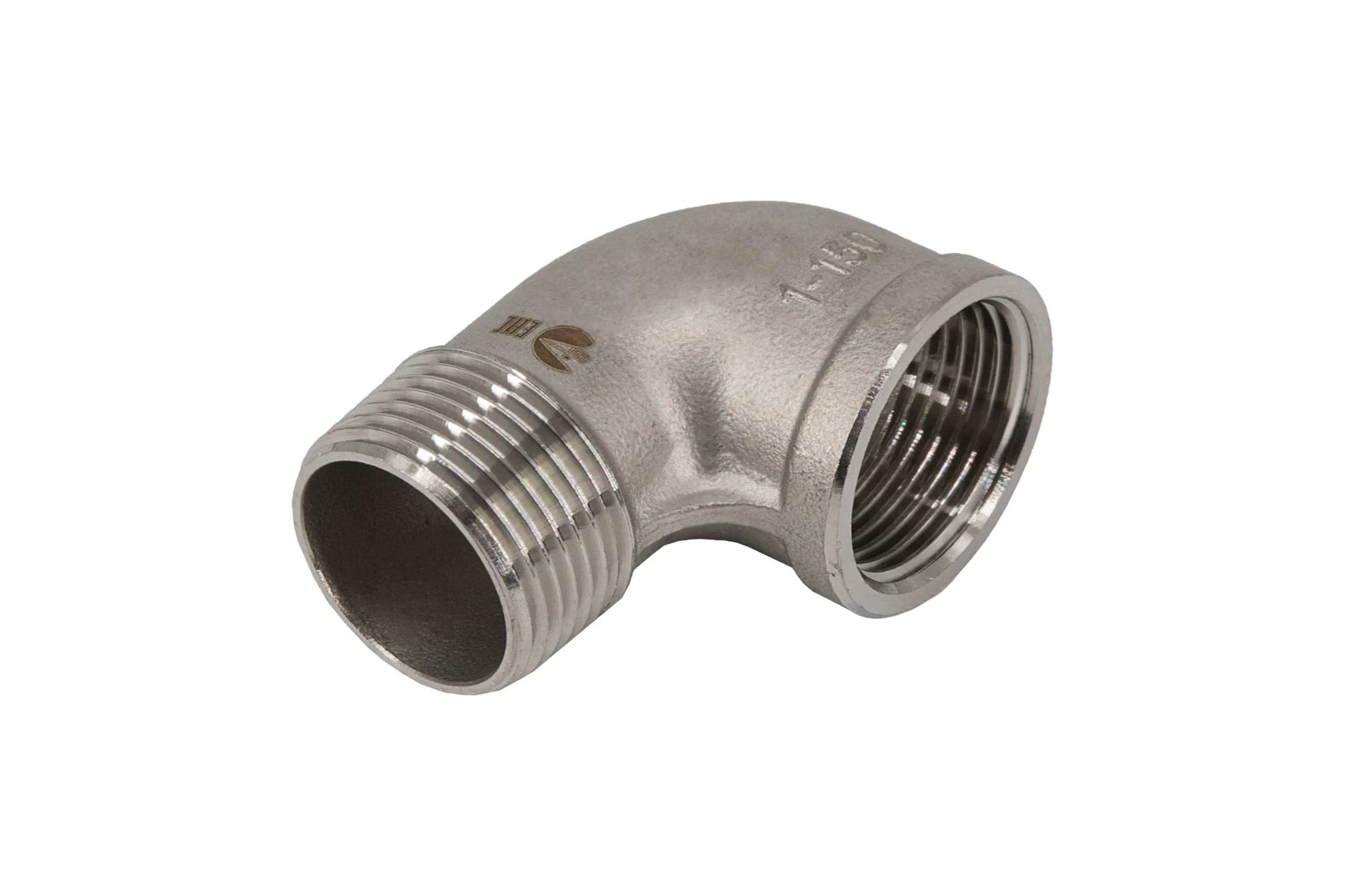 Отвод резьбовой NEWKEY вр/нр нержавеющий, AISI304 DN25 (1), (CF8), PN16 NK-FEDM25/4