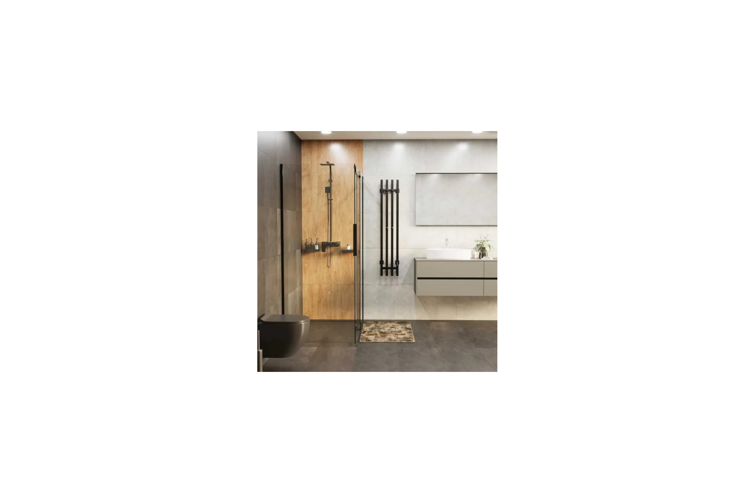 Полотенцесушитель MIXLINE MOON QUADRO BLACK 120/15 таймер, 206 Вт, электрический, черный 557163