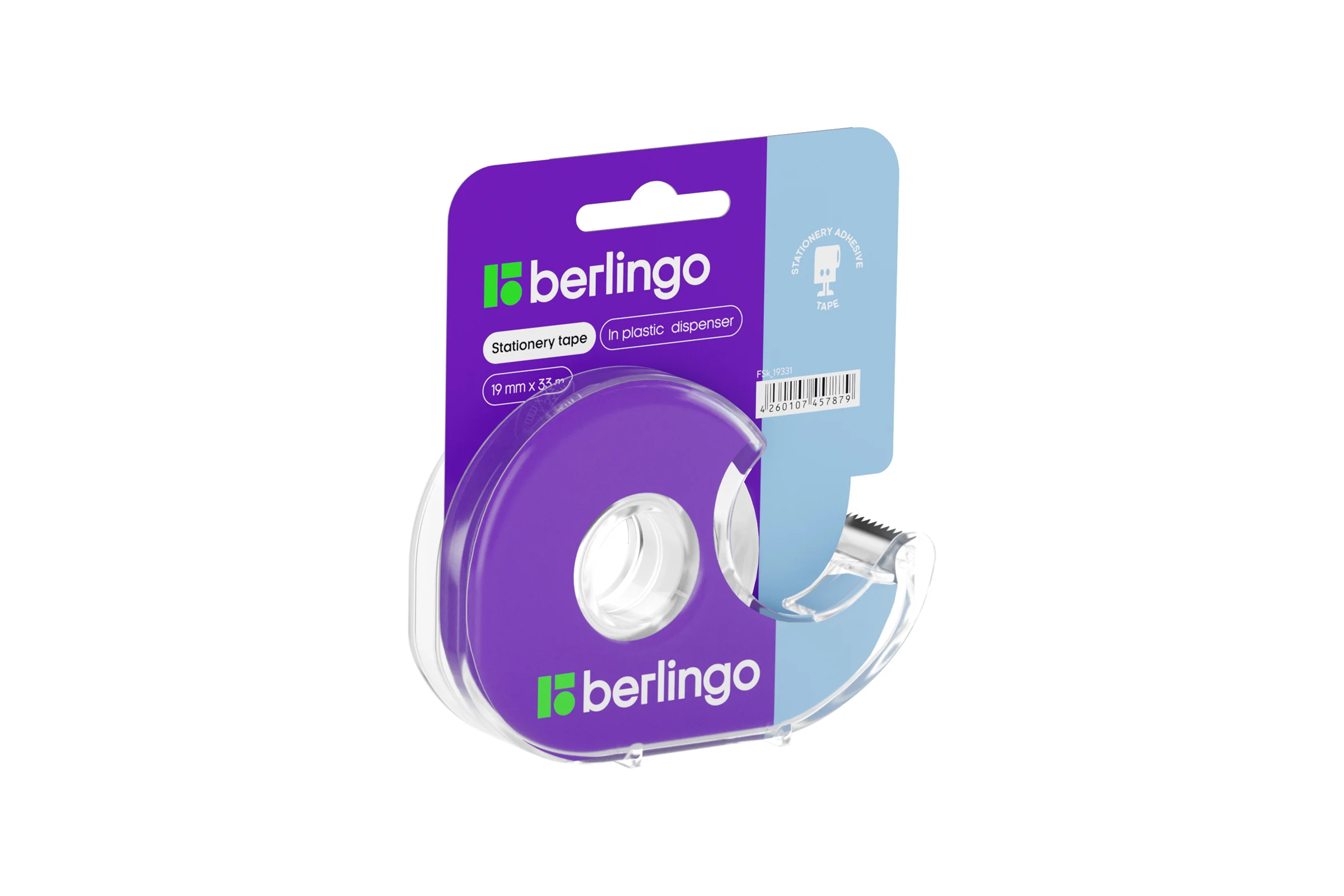 Набор клейкой ленты Berlingo, 12 шт., 19мм х 33м, прозрачная, в пластиковом диспенсере FSk_19331