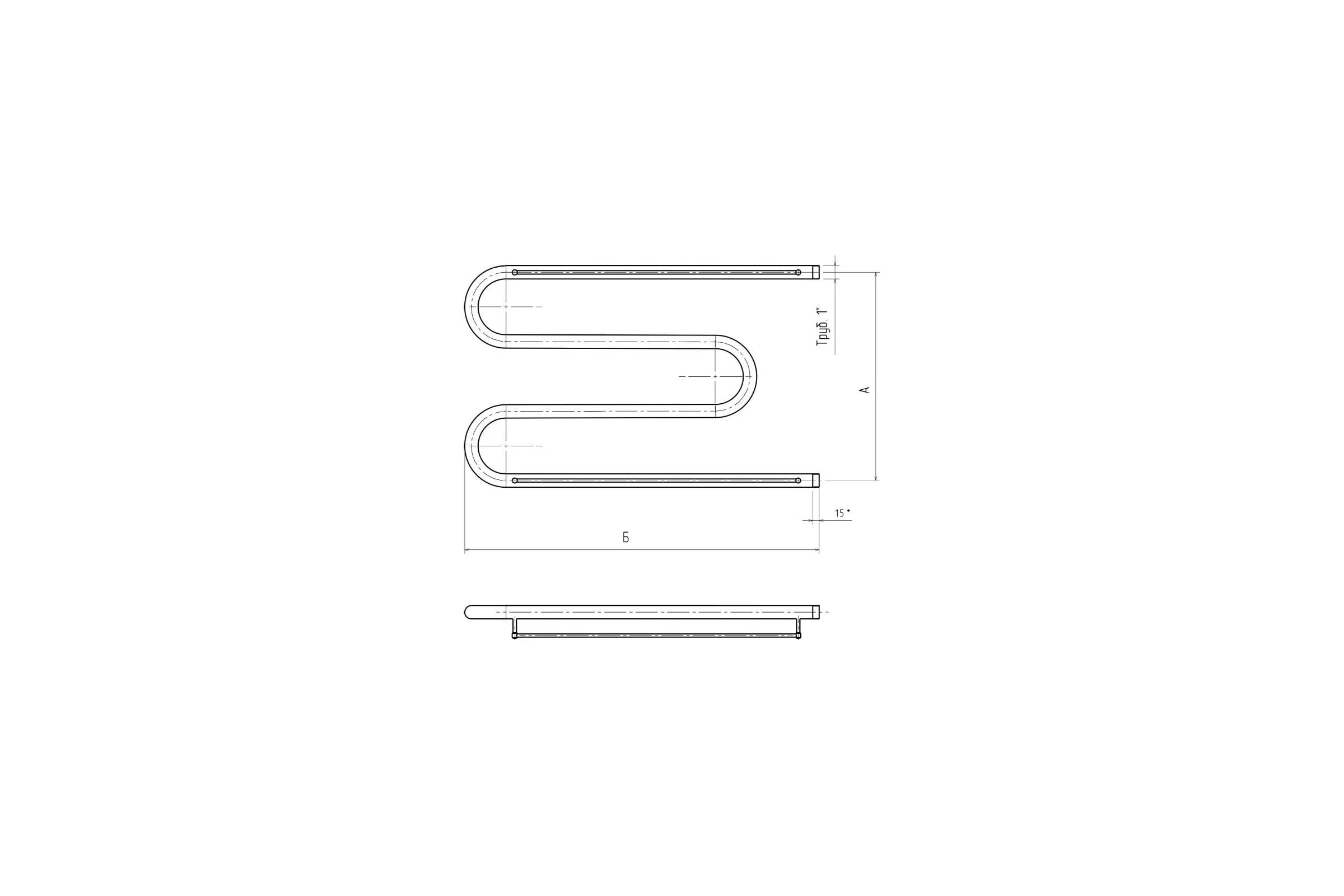 Полотенцесушитель MIXLINE SIMPLE М 50x50 см, 1'', полка, полимер 557091