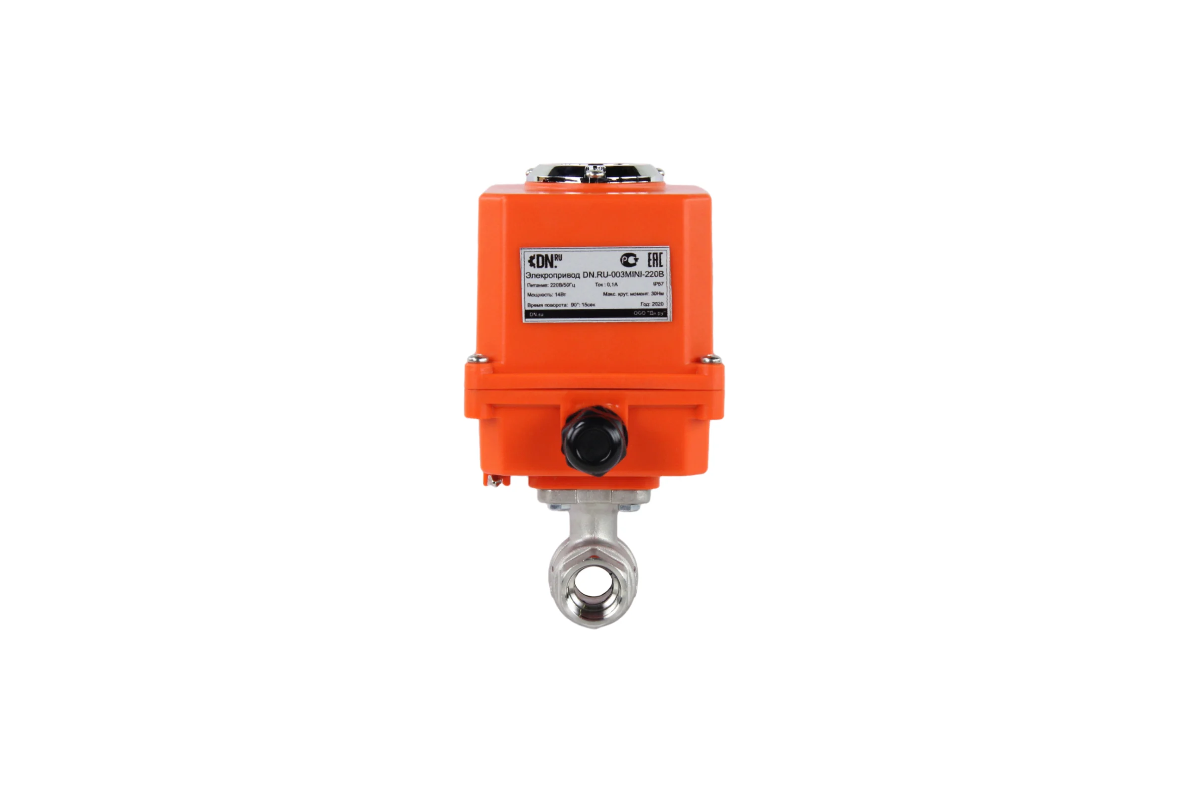 Кран шаровой DN.ru КШМП.316.230-ISO Ду25 Ру63 с электроприводом QT-003-MINI 220В D160-07641