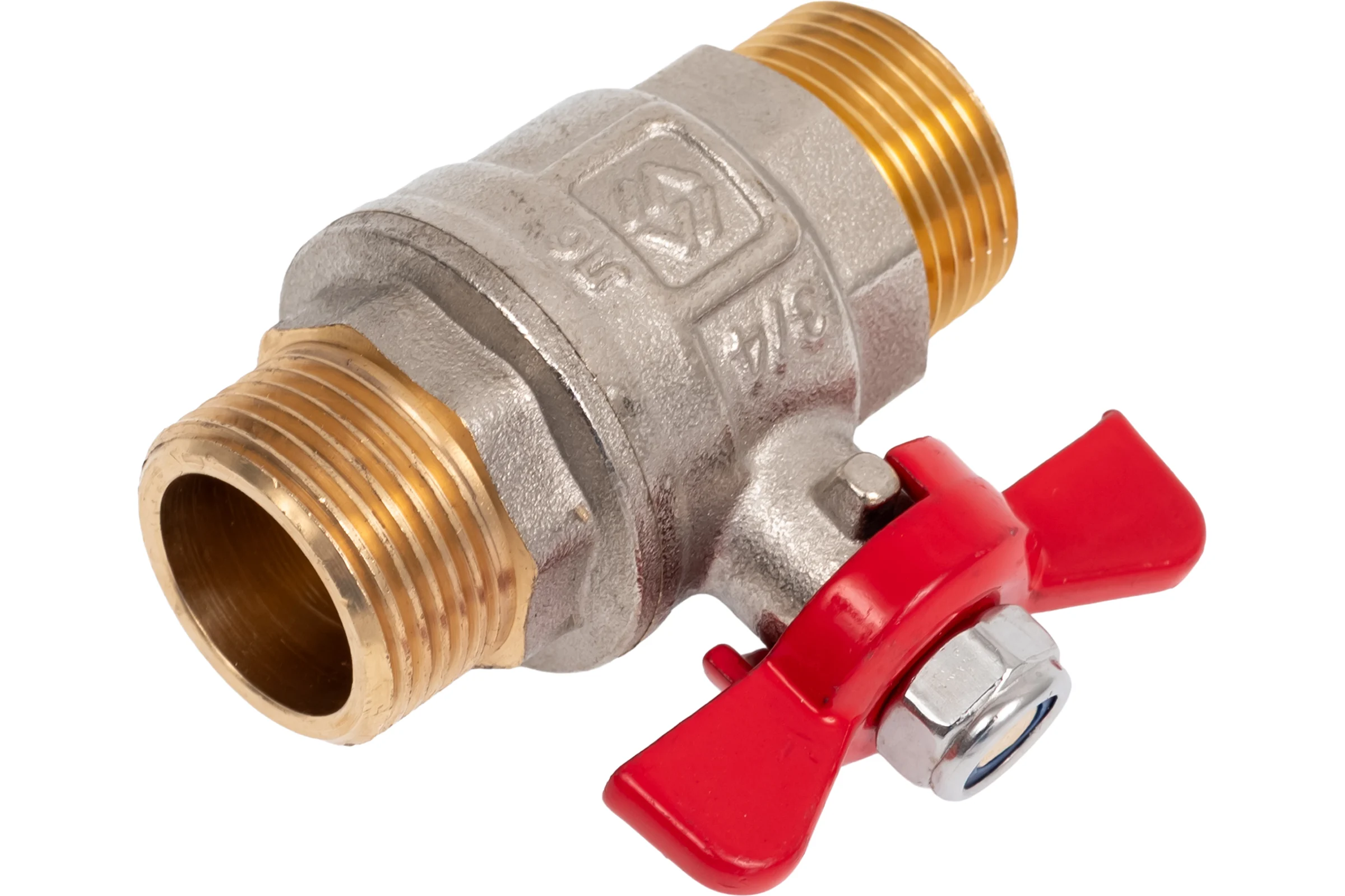Кран шаровой MVI ГОСТ, 3/4 нар-нар, рукоятка «бабочка» (БЦЦ) BV.915.05