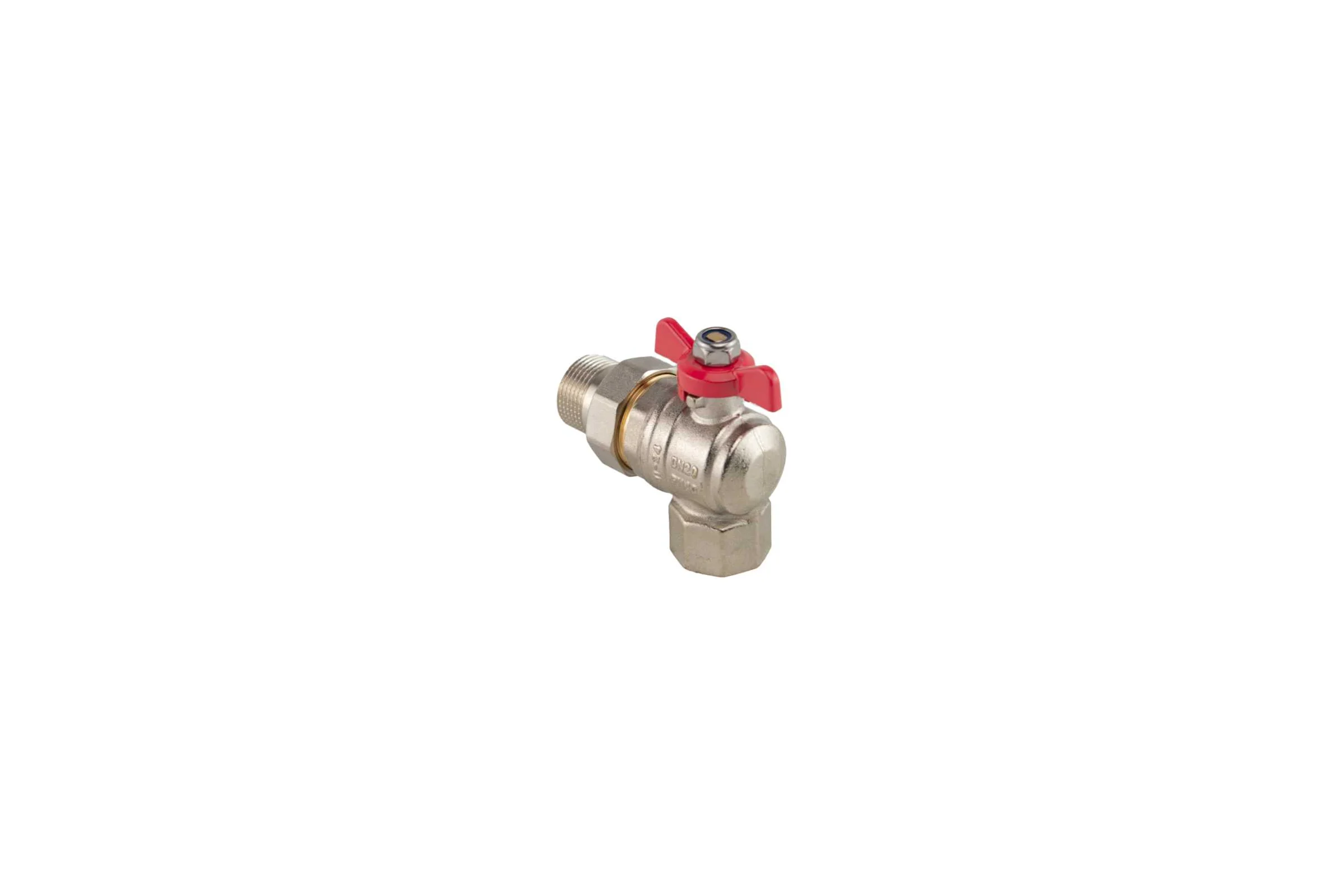 Кран-американка MVI ГОСТ угловой, 1 вн-нар, рукоятка «бабочка» BV.922.06