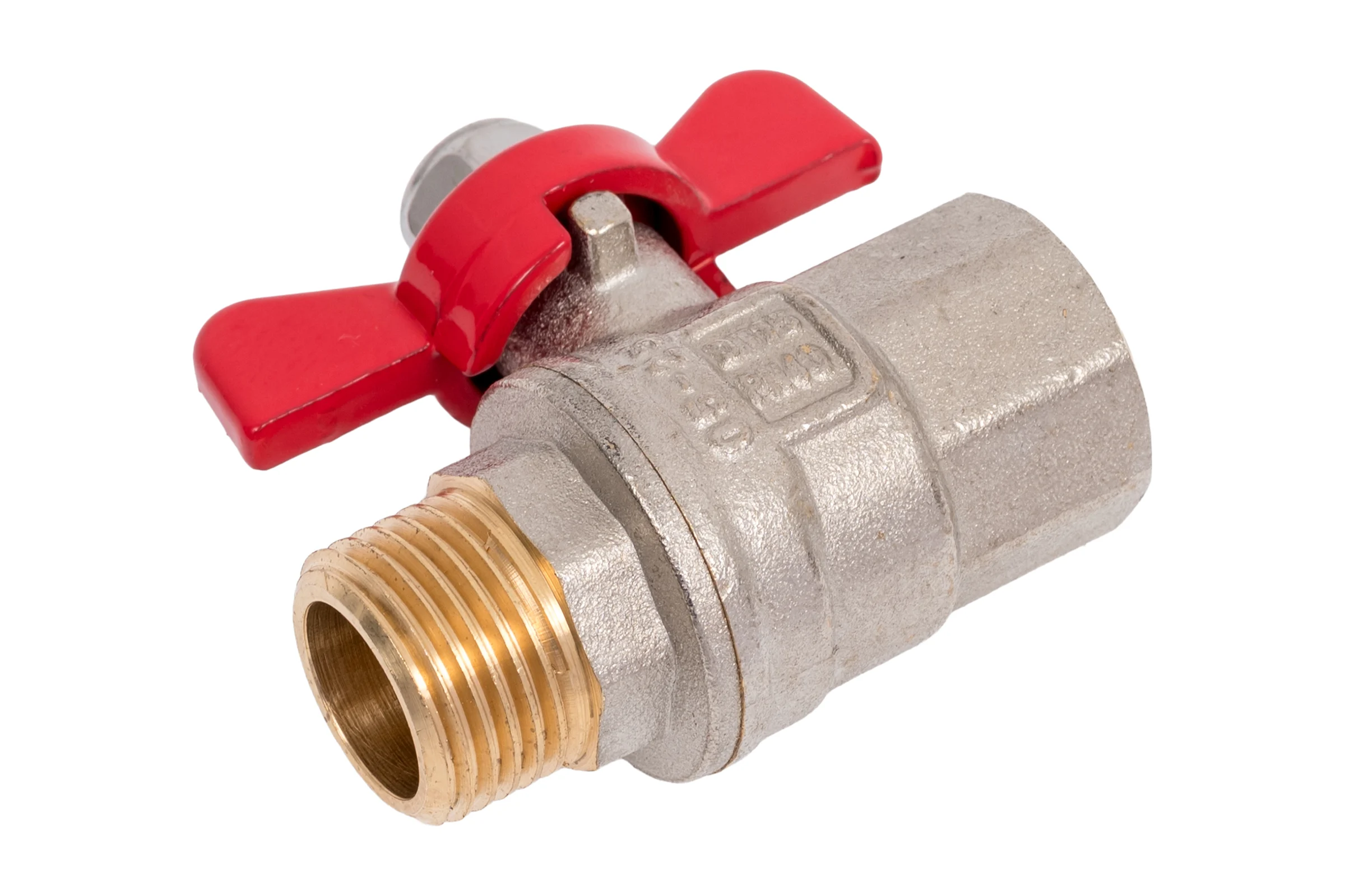 Шаровой кран MVI ГОСТ, 1/2 вн.-нар., рукоятка «бабочка» (БМЦ) BV.914.04