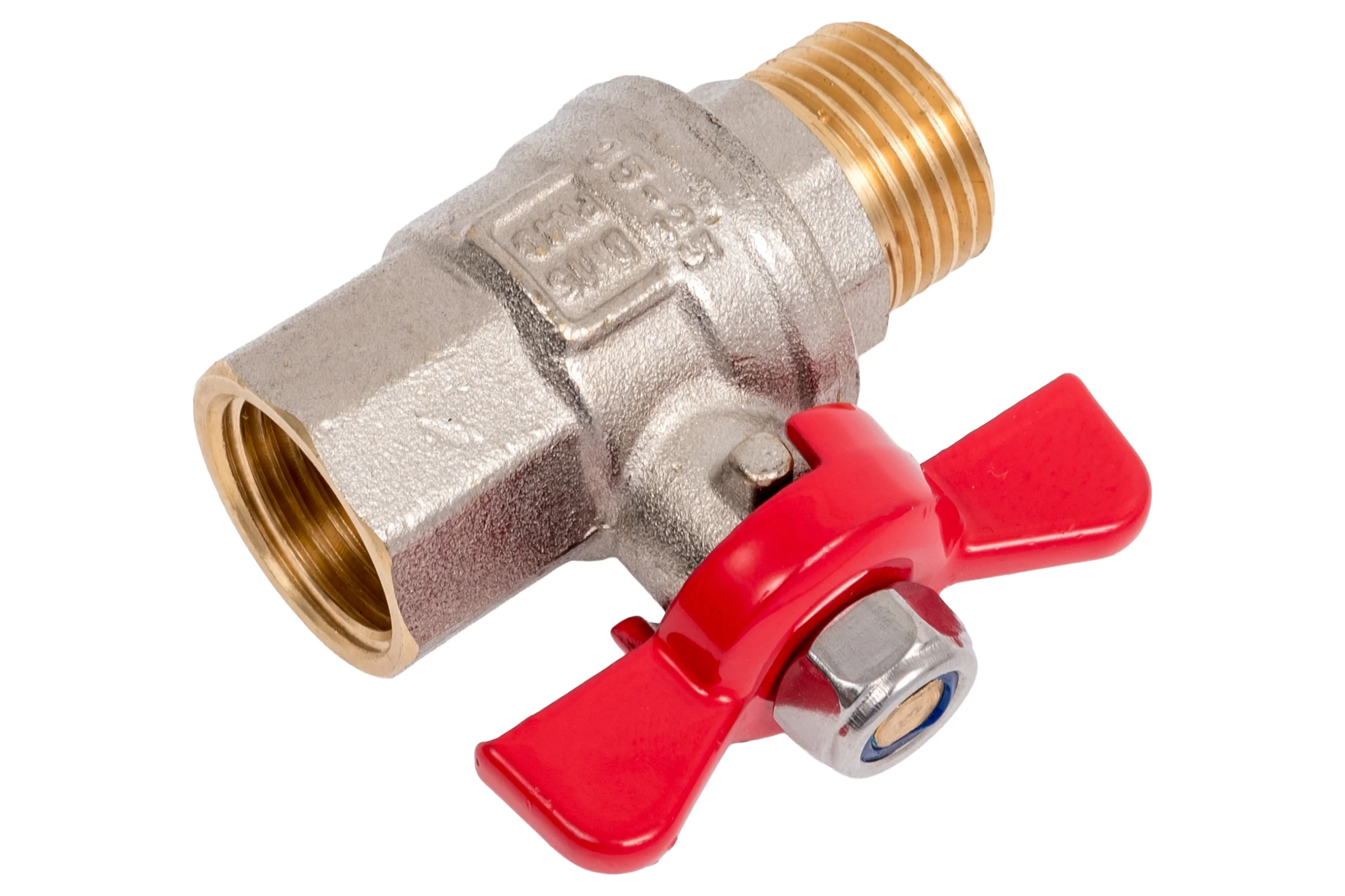 Шаровой кран MVI ГОСТ, 1/2 вн.-нар., рукоятка «бабочка» (БМЦ) BV.914.04