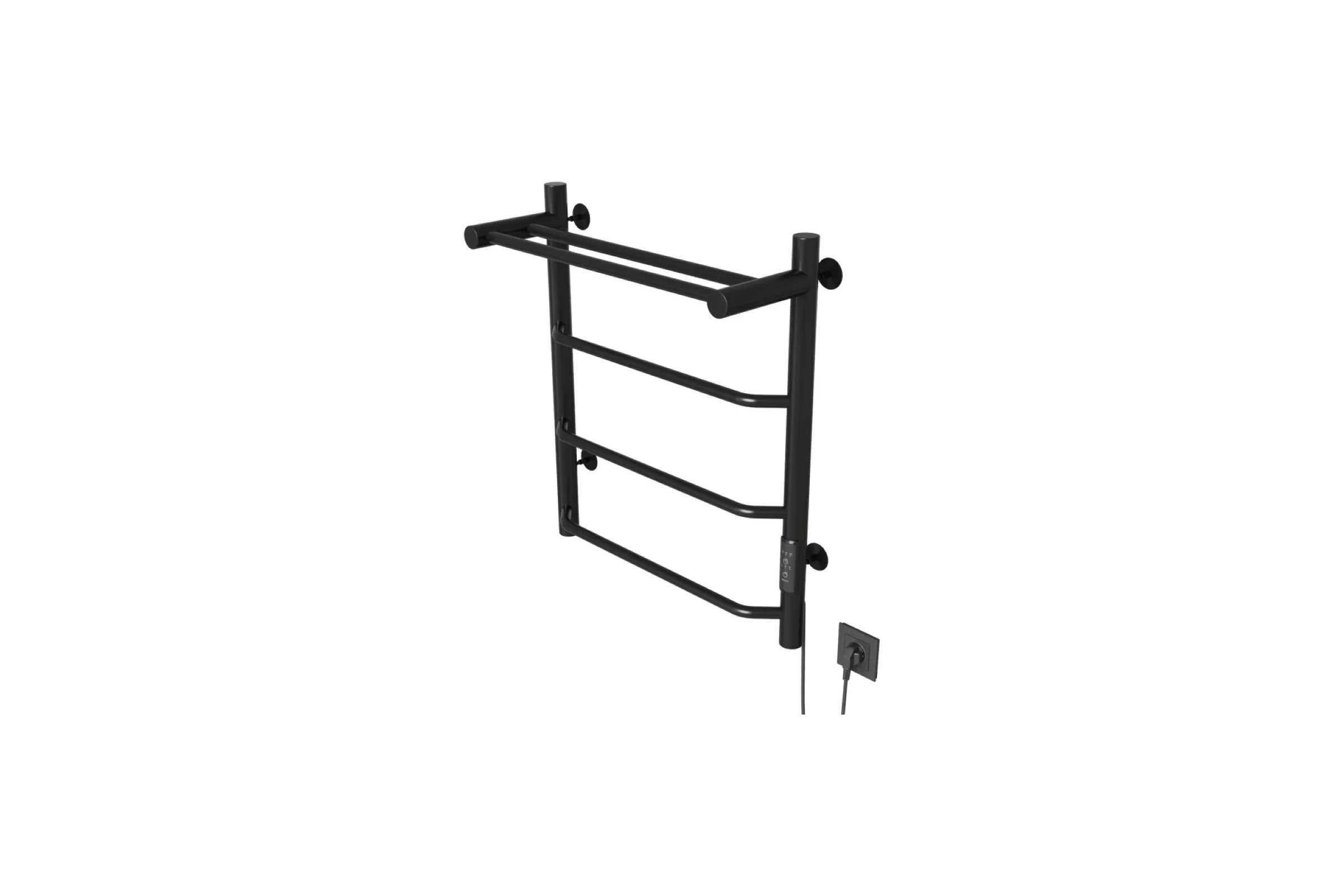 Полотенцесушитель MIXLINE MIRA 60x50 таймер, 251Вт, 3 перекладины + ПОЛКА электрический ЧЕРНЫЙ 557158