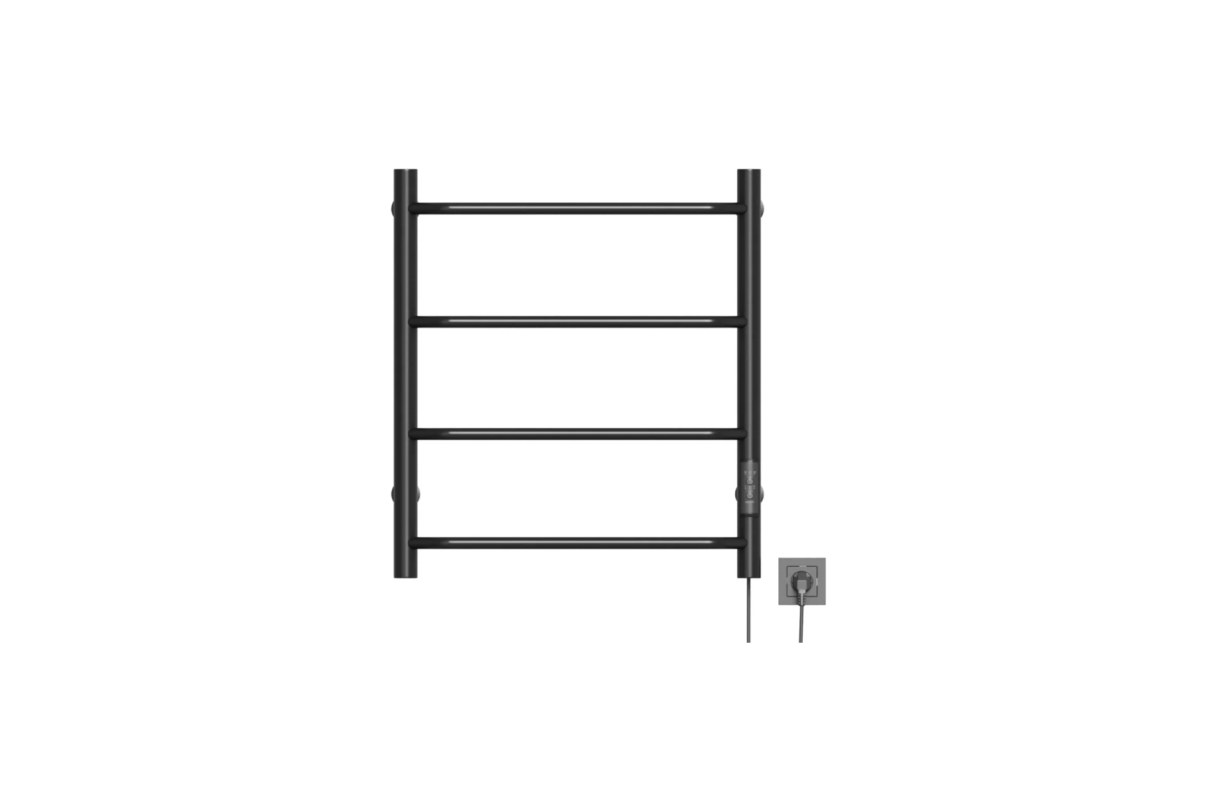 Полотенцесушитель MIXLINE MIRA 60x50 таймер, 251Вт, 3 перекладины + ПОЛКА электрический ЧЕРНЫЙ 557158