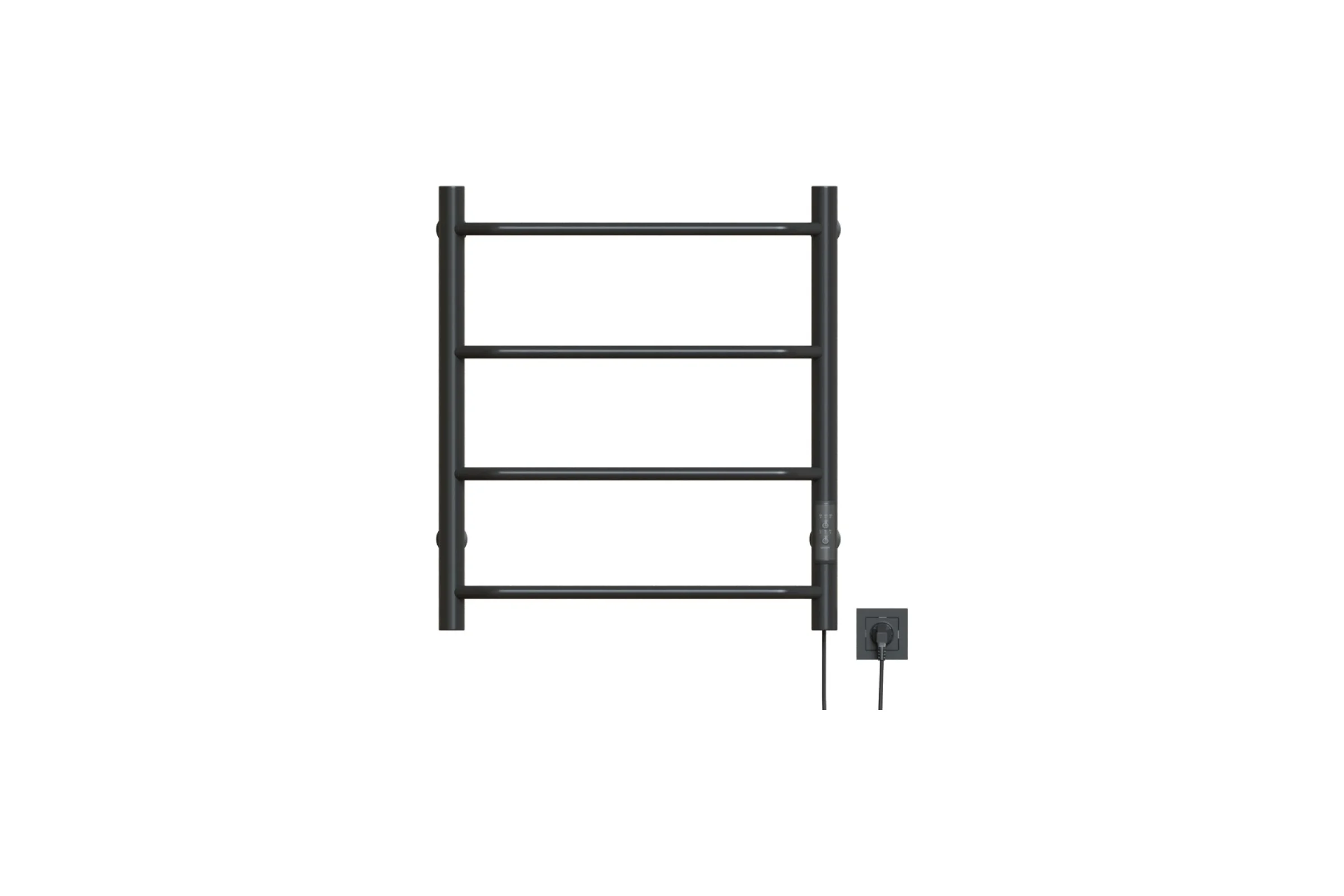 Полотенцесушитель MIXLINE MIRA 60x50 таймер, 201 Вт, 4 перекладины электрический ГРАФИТ 557649