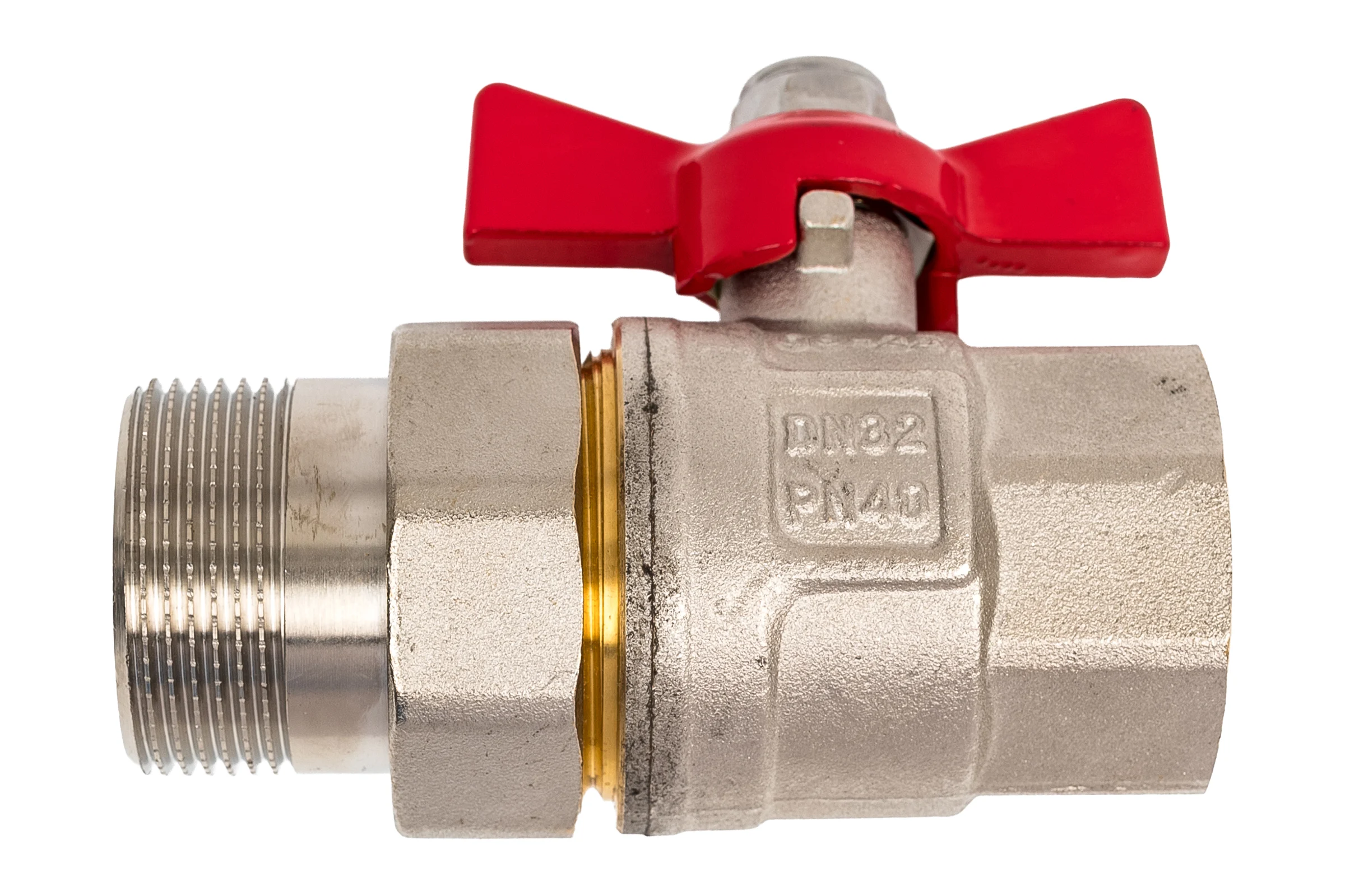 Кран-американка MVI ГОСТ, 1 1/4 вн-нар, рукоятка «бабочка» BV.920.07