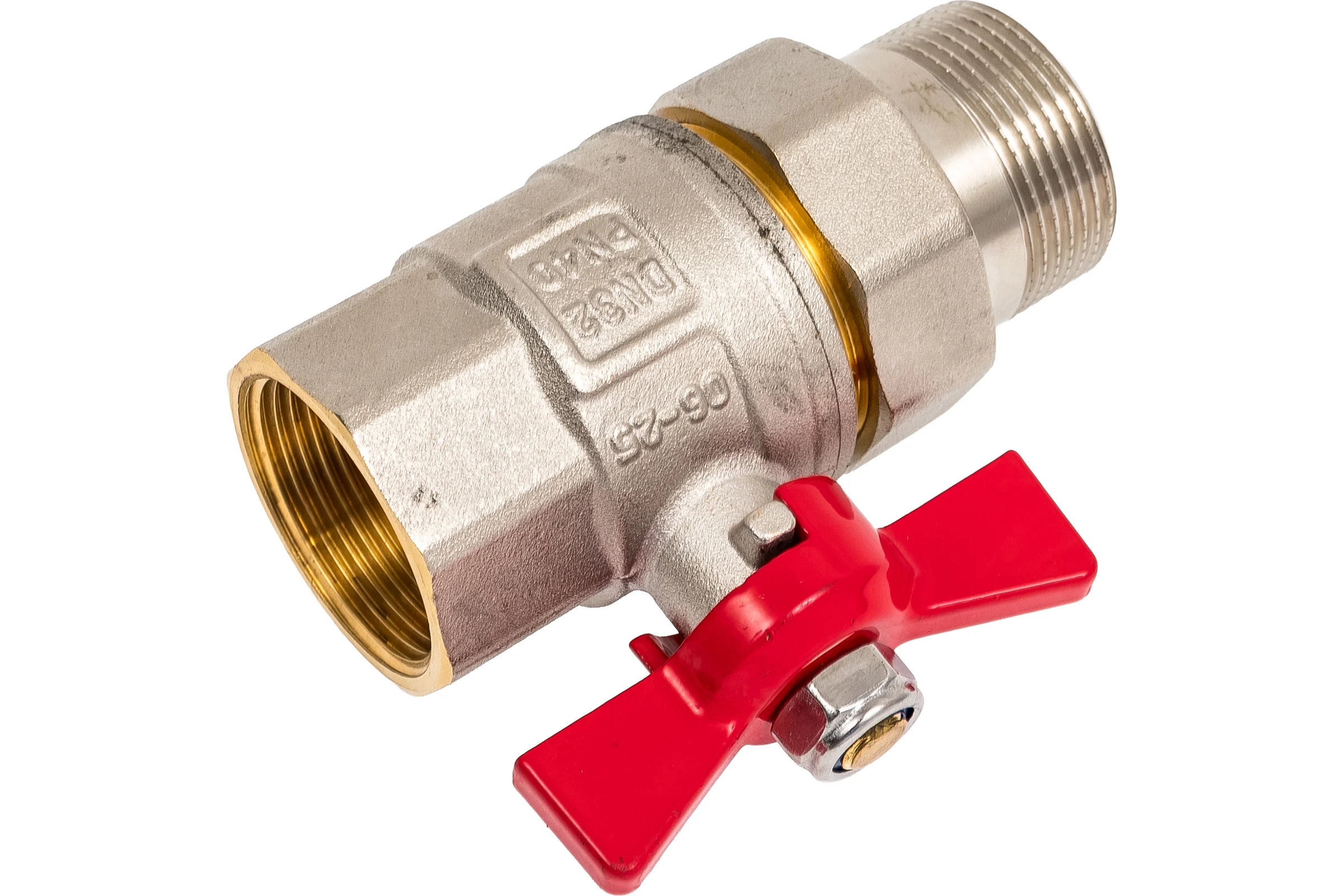 Кран-американка MVI ГОСТ, 1 1/4 вн-нар, рукоятка «бабочка» BV.920.07