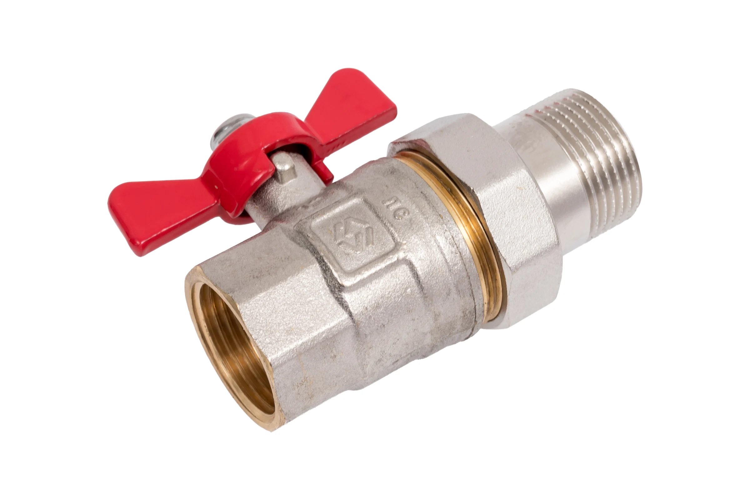 Кран-американка MVI ГОСТ, 1 вн-нар, рукоятка «бабочка» BV.920.06