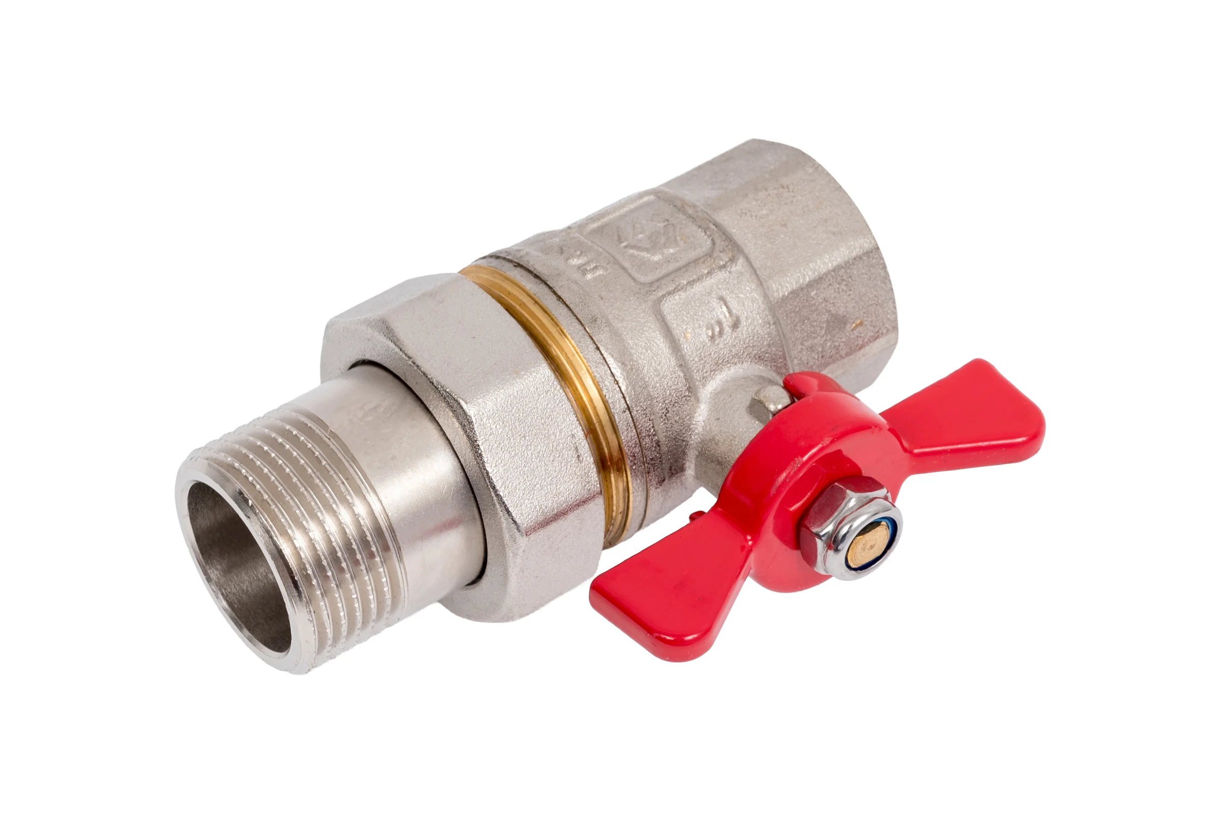 Кран-американка MVI ГОСТ, 1 вн-нар, рукоятка «бабочка» BV.920.06