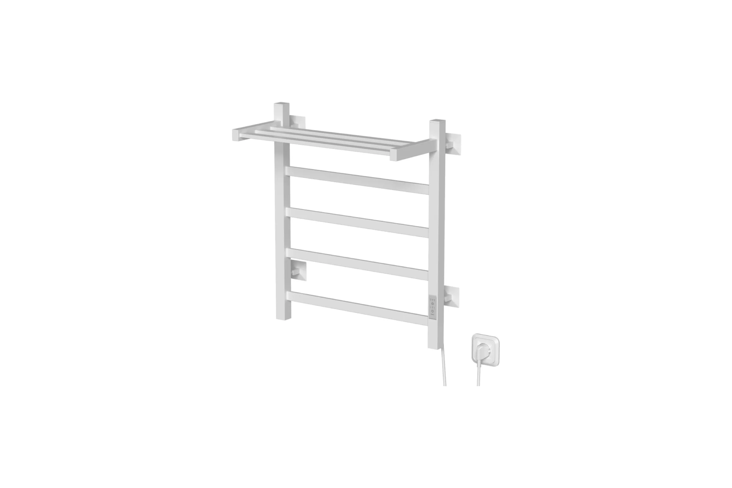 Полотенцесушитель MIXLINE TRIUMPH 60x50 таймер, 419Вт, 4 перекладины + ПОЛКА электрический БЕЛЫЙ 557343